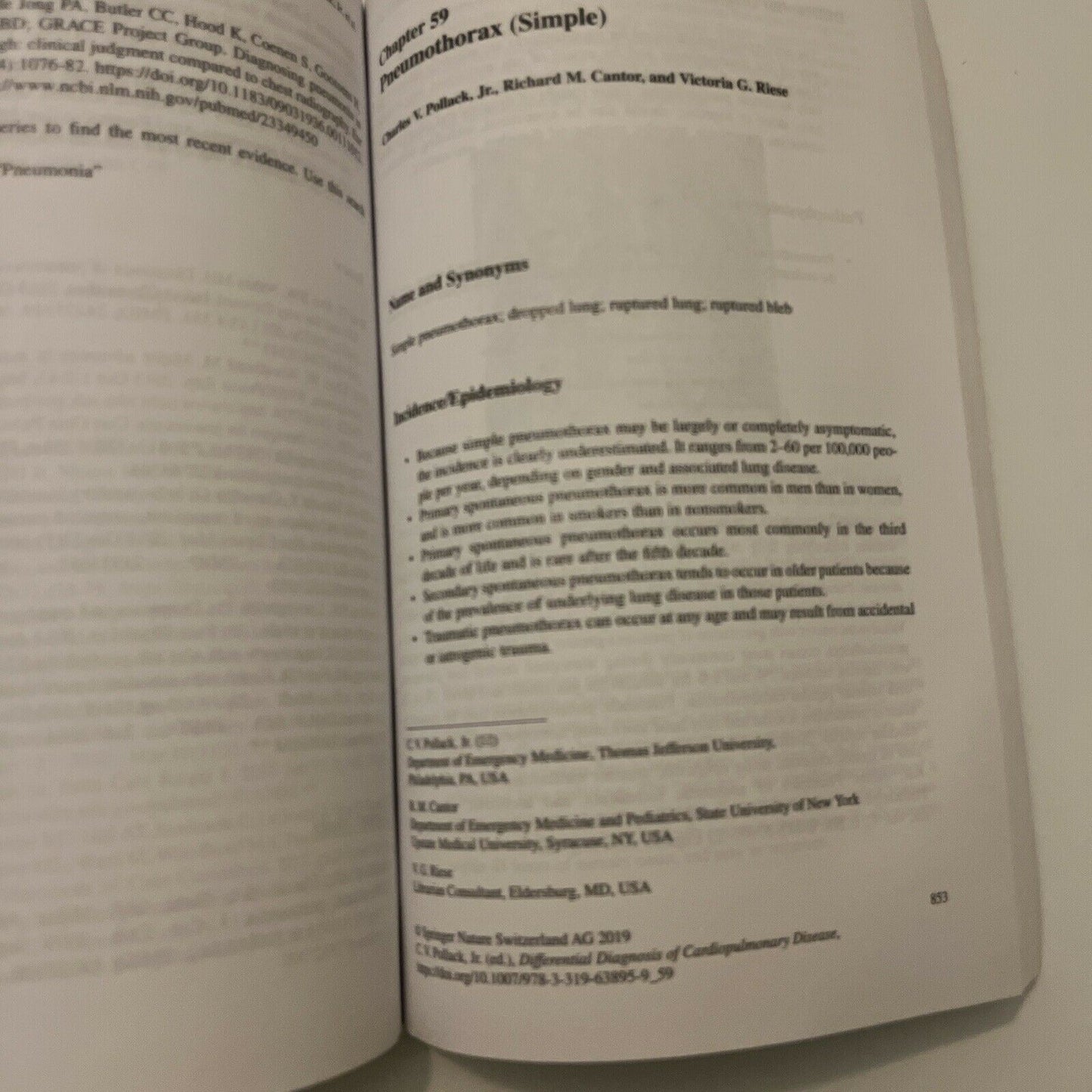 Differential Diagnosis of Cardiopulmonary Disease: A Handbook by C. Pollack 2019