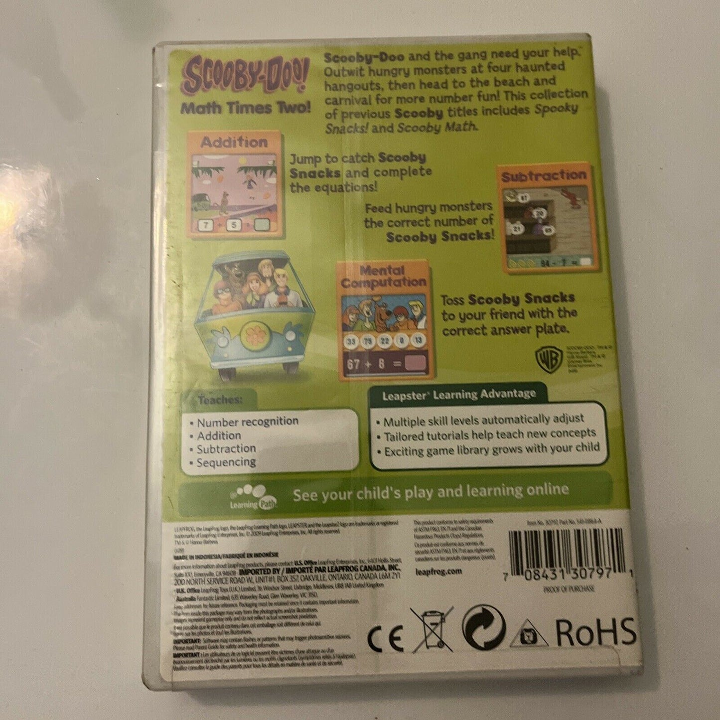 *New Sealed* Scooby-Doo! Math Times Two! Leapster & Leapster 2