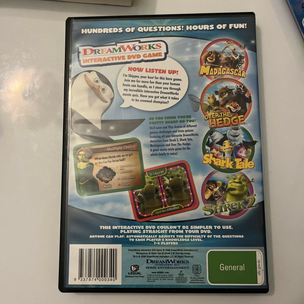 Shark Tale & Dreamworks Interactive DVD Game (DVD, 2004) Region 4