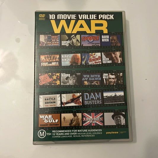 10 War Film Spitfire / Five For Hell / Stagedoor Canteen / Churchill's War.. DVD
