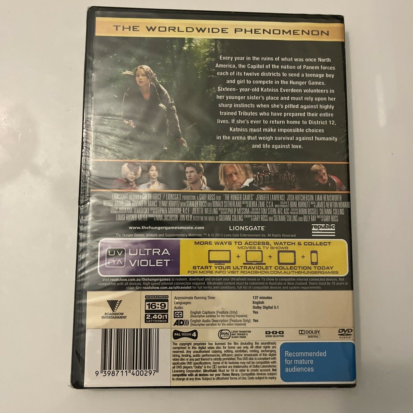 *New Sealed* The Hunger Games (DVD, 2012) Jennifer Lawrence  Region4