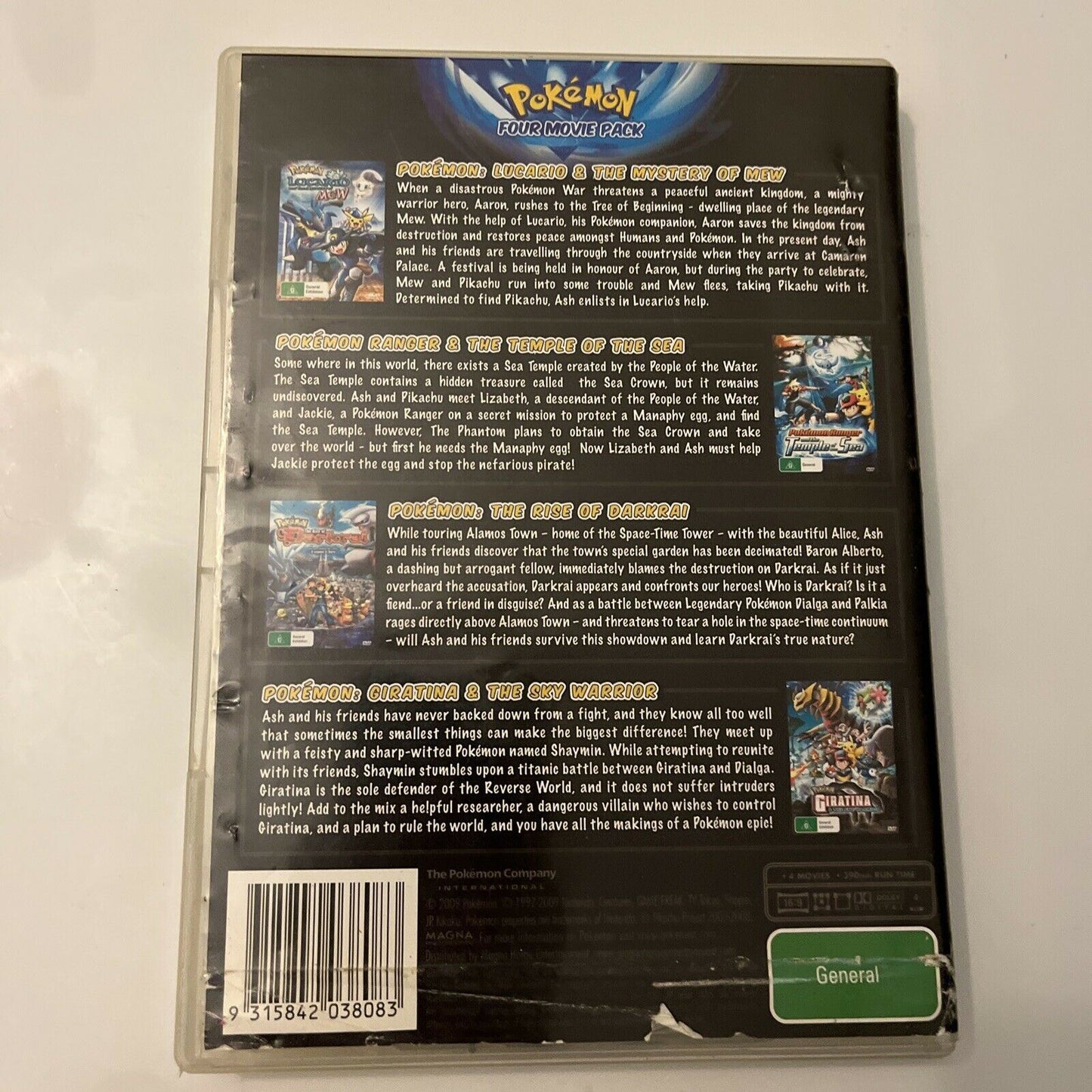 Pokemon Movie 4 Pack (DVD, 2006, 4-Disc) Region 4