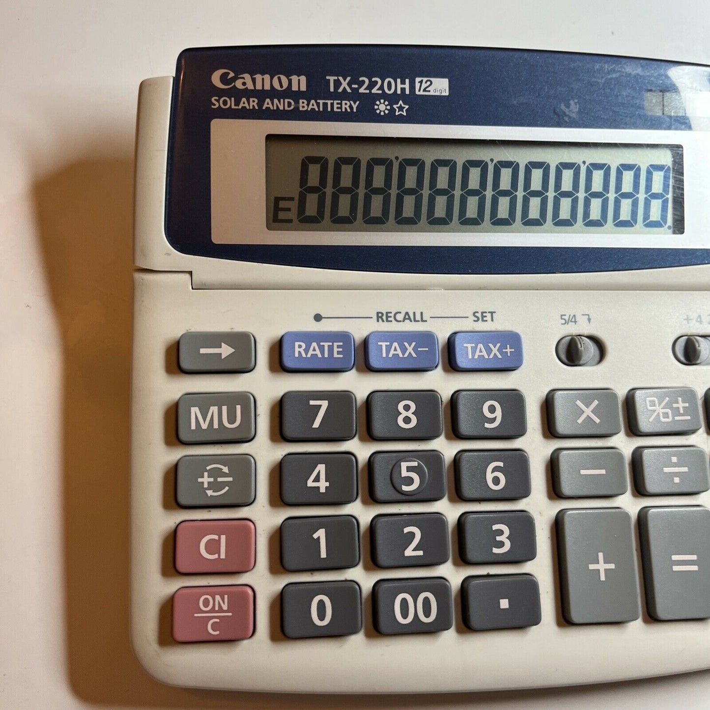 Canon TX-220H Solar & Battery Tax Calculator 12 Digits