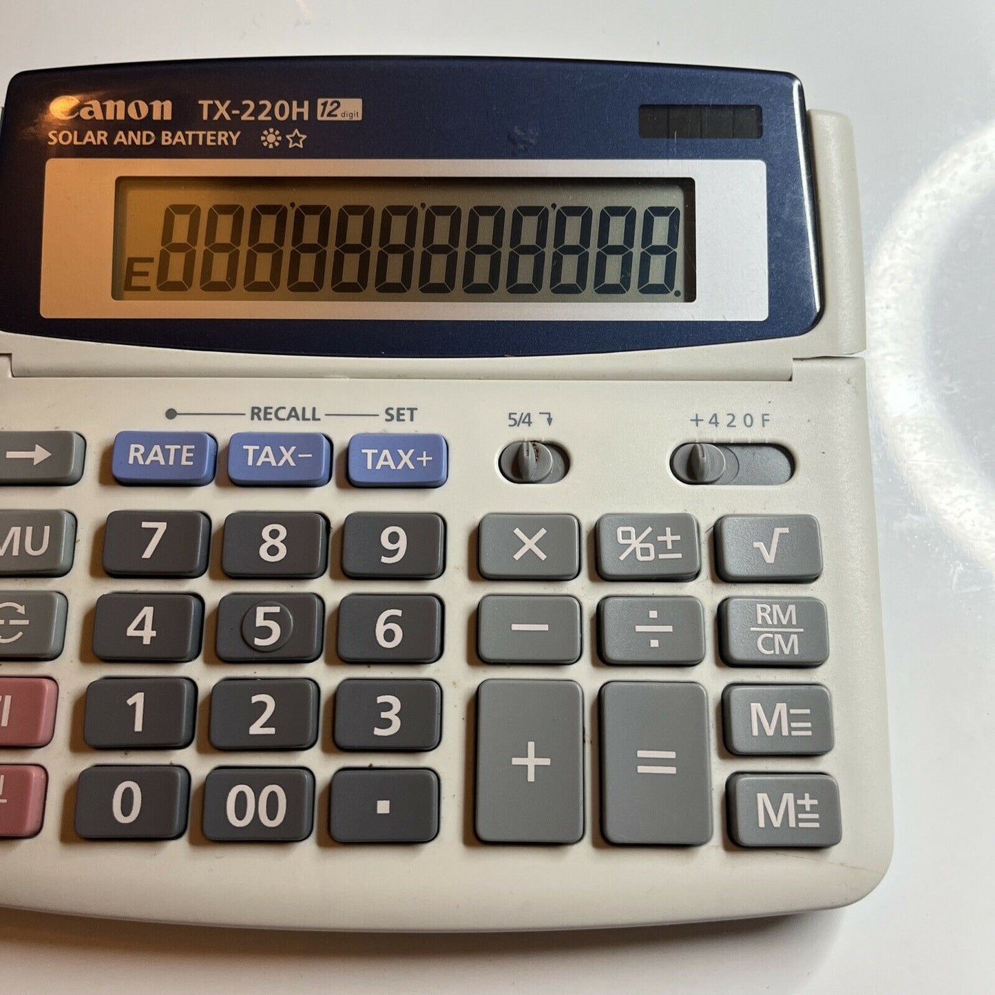 Canon TX-220H Solar & Battery Tax Calculator 12 Digits