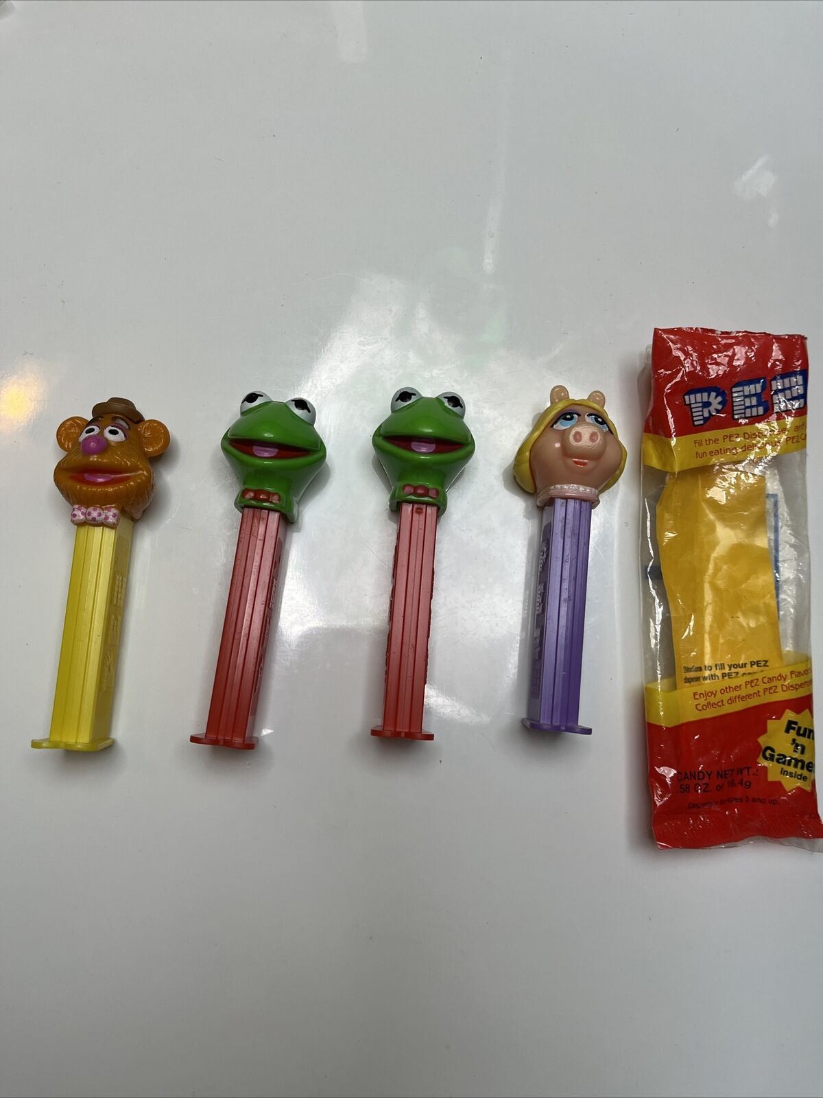 4x The Muppets Pez Dispenser: Kermit the Frog, Miss Piggy, Fozzie Bear