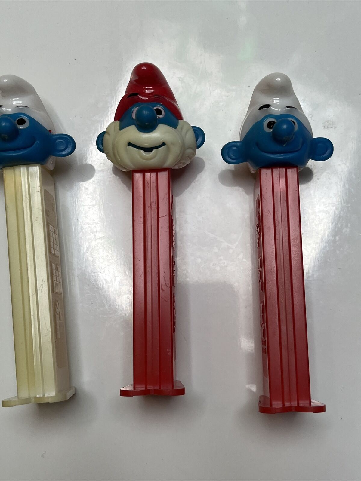 4x The Smurfs Pez Dispensers: Papa Smurf, Clumsy Smurf, Gargamel