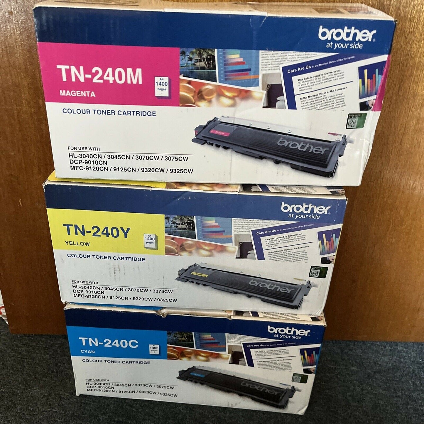 Brother GENUINE TN-240Y TN-240C TN-240M Toner Cartridge Magenta, Yellow, Cyan