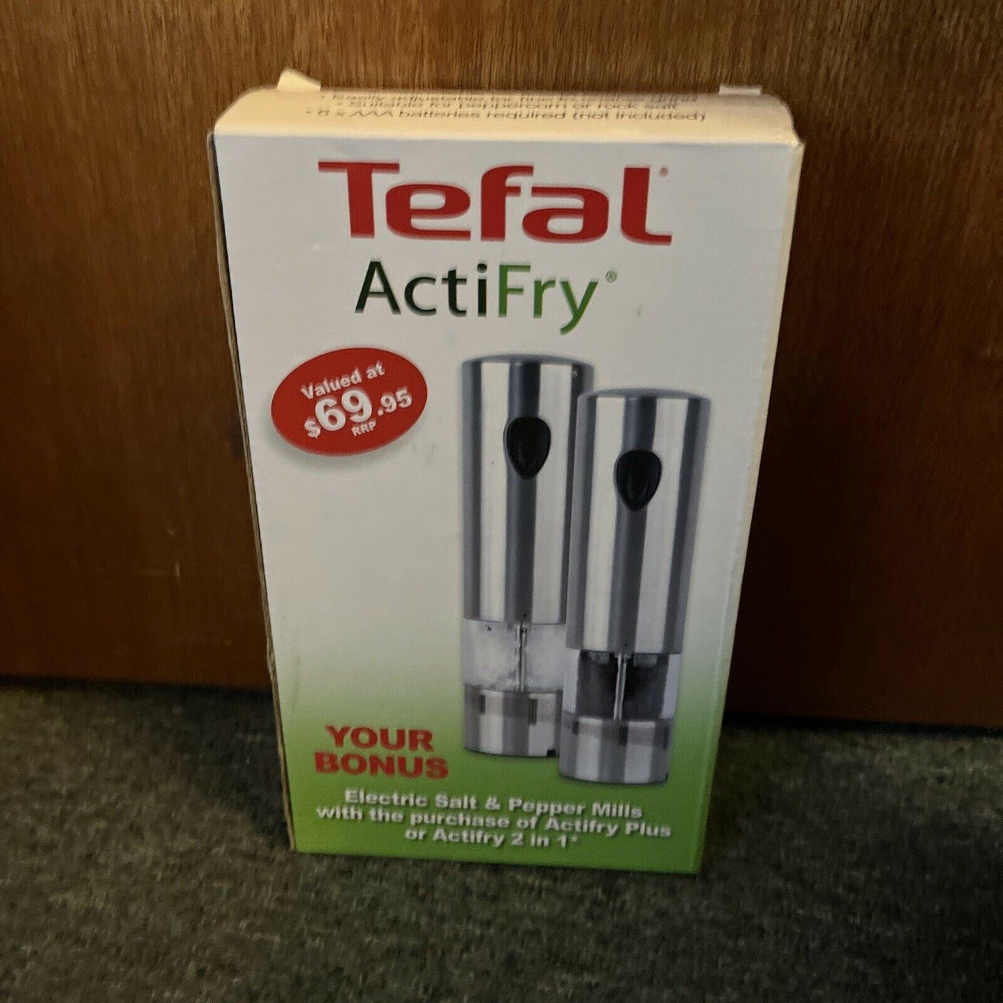 Tefal Electric Salt & Pepper Mills 2 Piece Set Stainless Steel