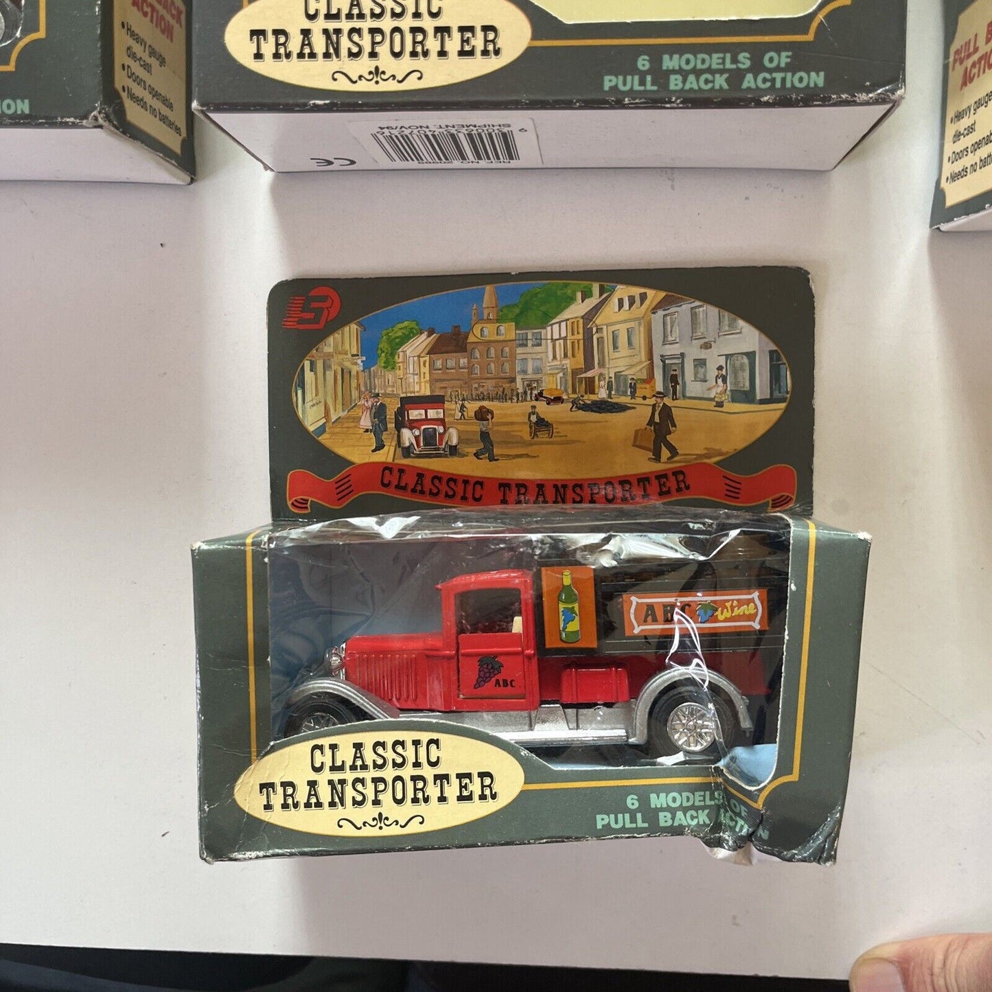 7x Classic Transporter Die Cast Truck Pull Back Action