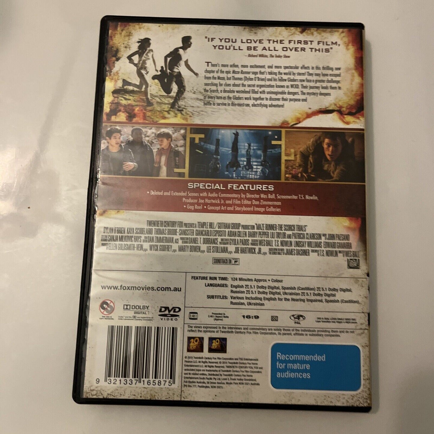 Maze Runner - The Scorch Trials (DVD, 2015) NEW Dylan O'Brien Region 4