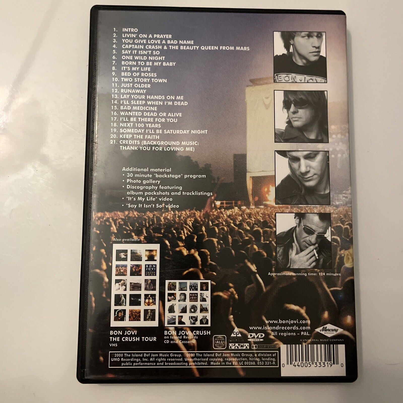 Bon Jovi - The Crush Tour (DVD, 2000) All Regions – Retro Unit