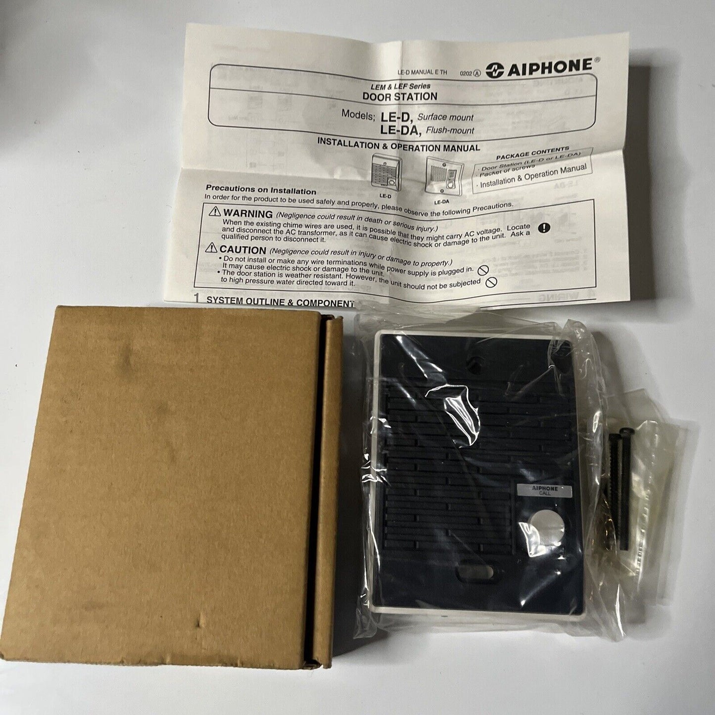 Aiphone LE-D Surface Mount Door Intercom Slave Hands-Free Communication at Door