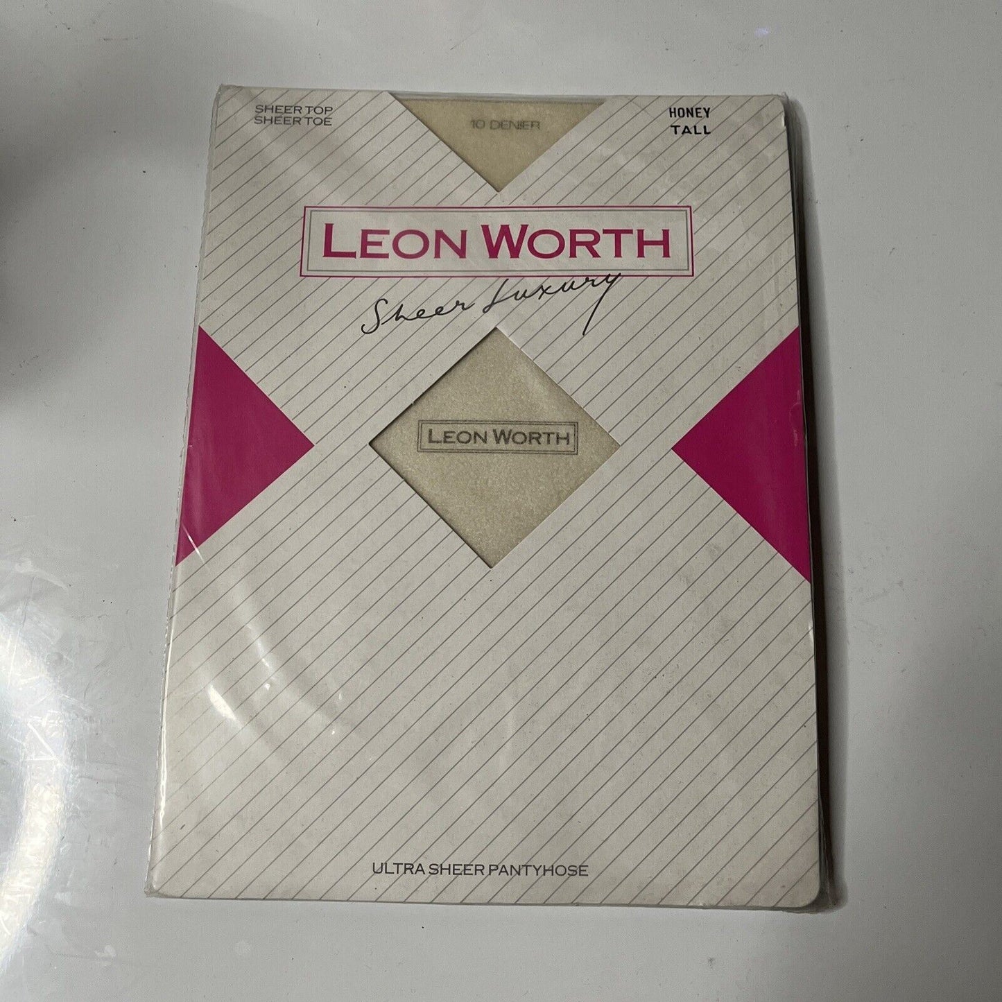 Leon Worth Sheer Luxury Sheer Top Toe Honey Tall Ultra Sheer Pantyhose 10 Denier