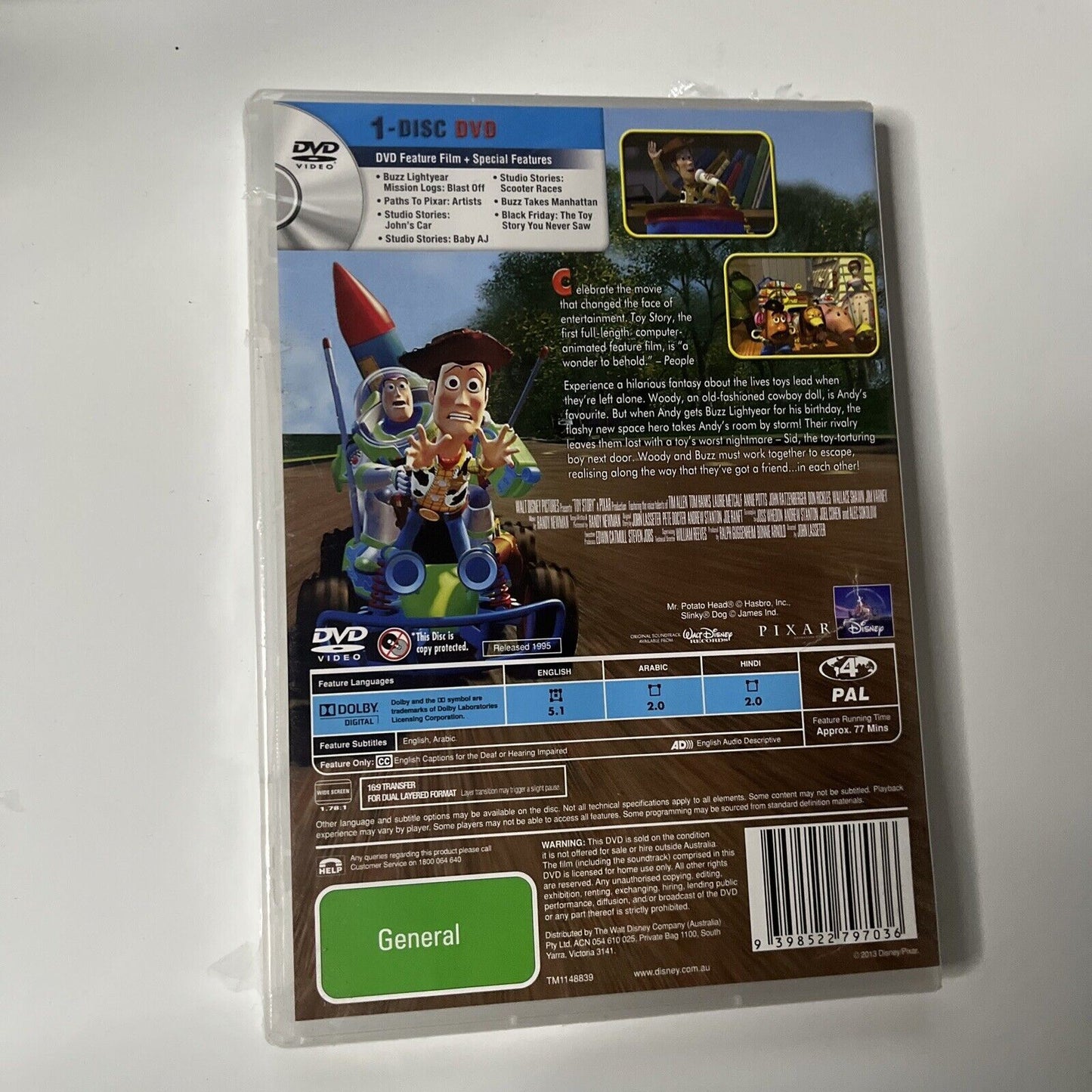 *New Sealed* Toy Story (DVD, 1995) Tom Hanks, Tim Allen, Don Rickles Region 4