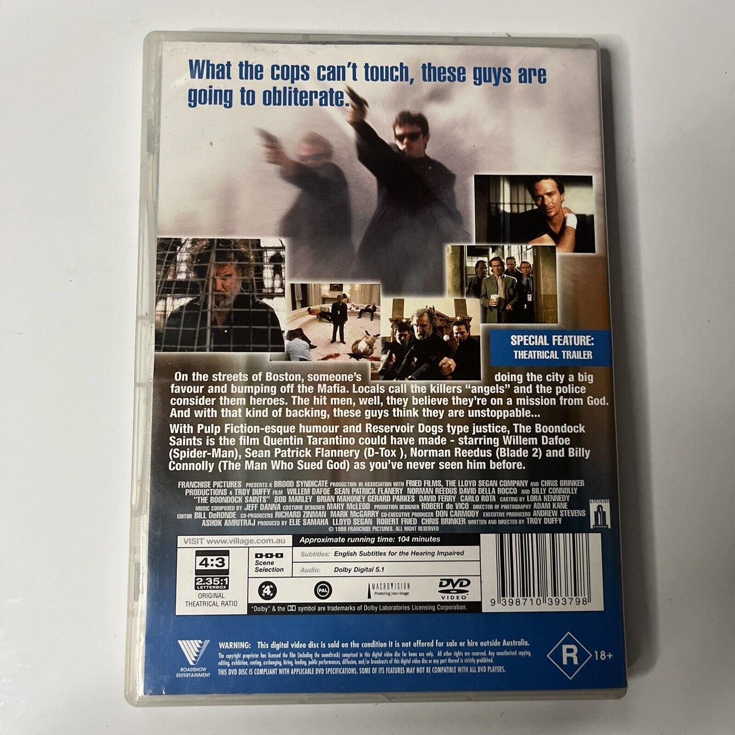 The Boondock Saints (DVD, 1999) Willem Dafoe, Sean Patrick Flanery, Region 4