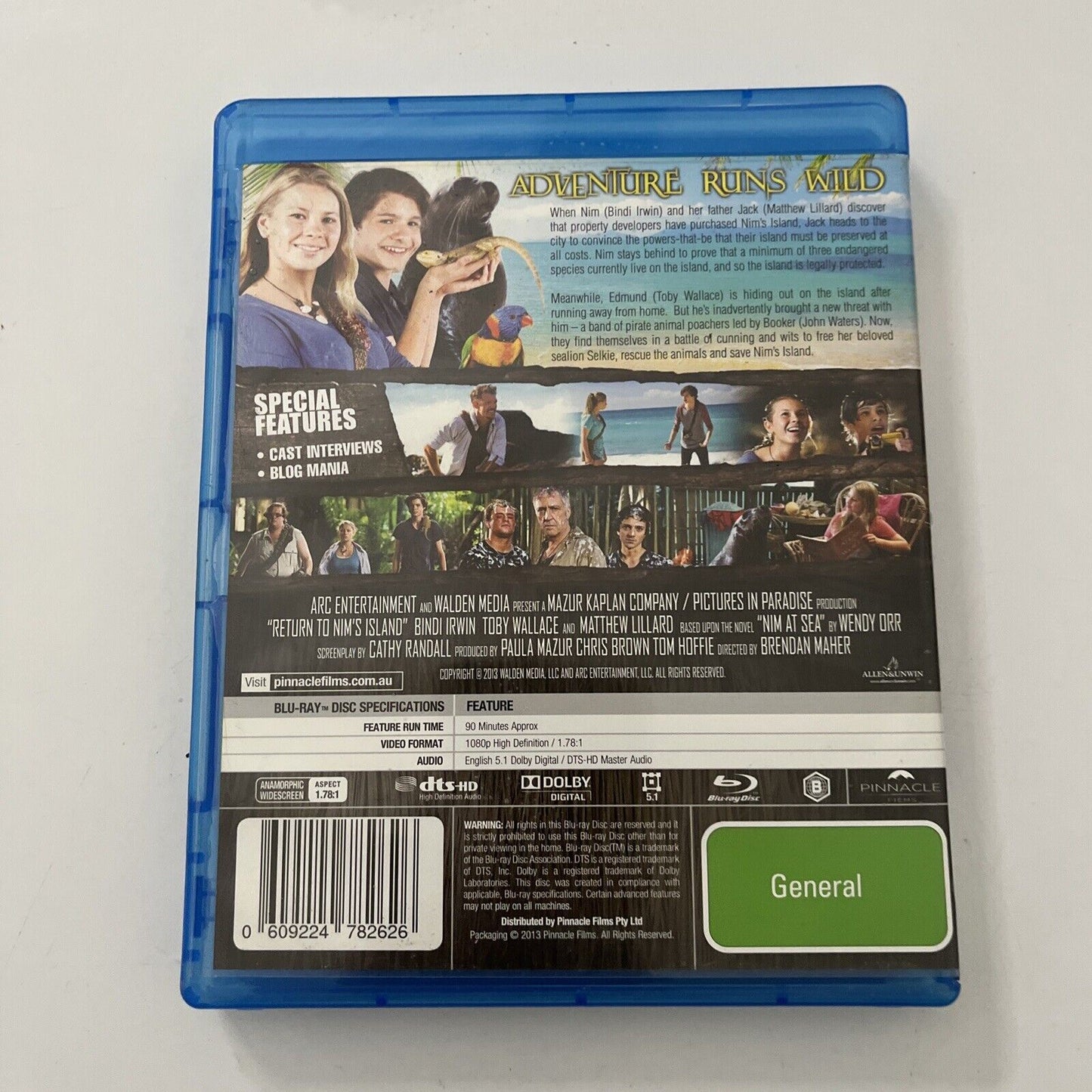 Return To Nim's Island (Blu-ray, 2013) 	Matthew Lillard, Bindi Irwin, Region B