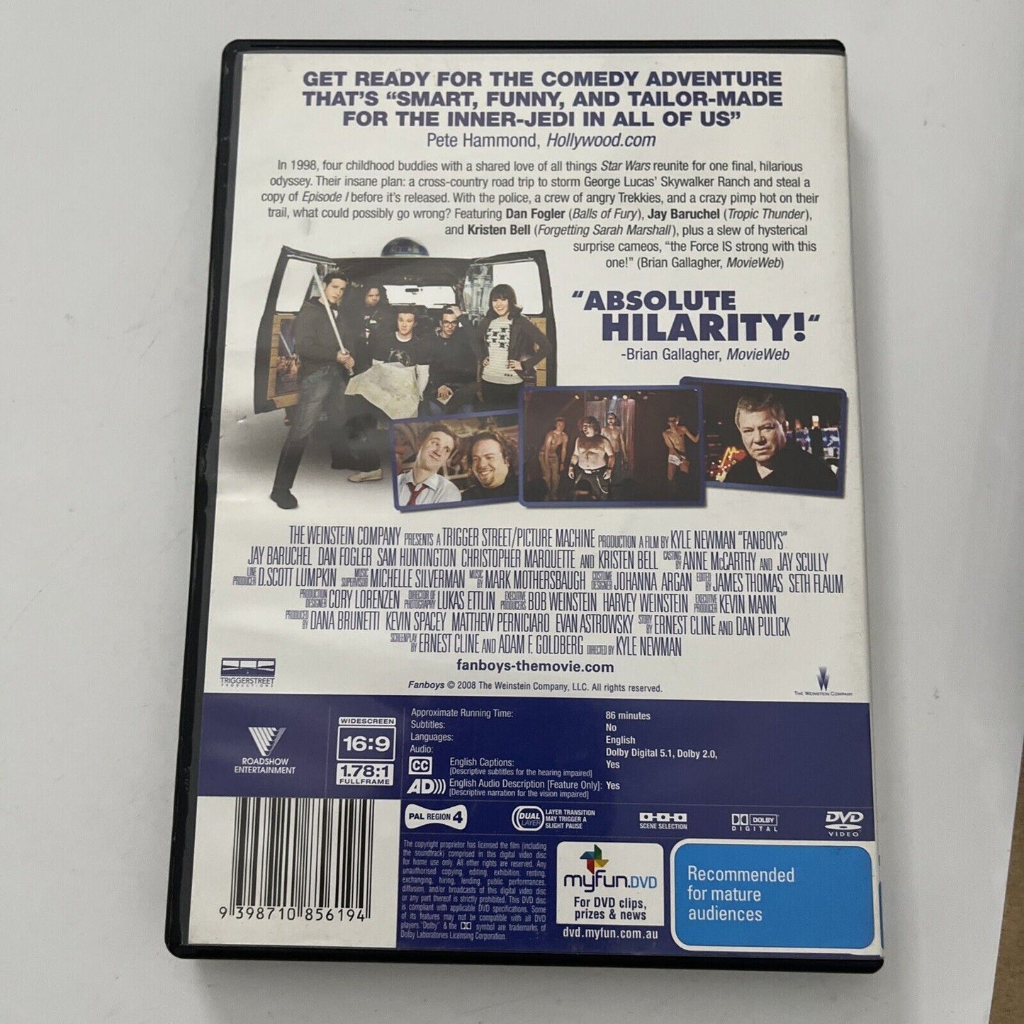 Fanboys (DVD, 2008) Sam Huntington, Chris Marquette, Dan Fogler, NEW Region 4