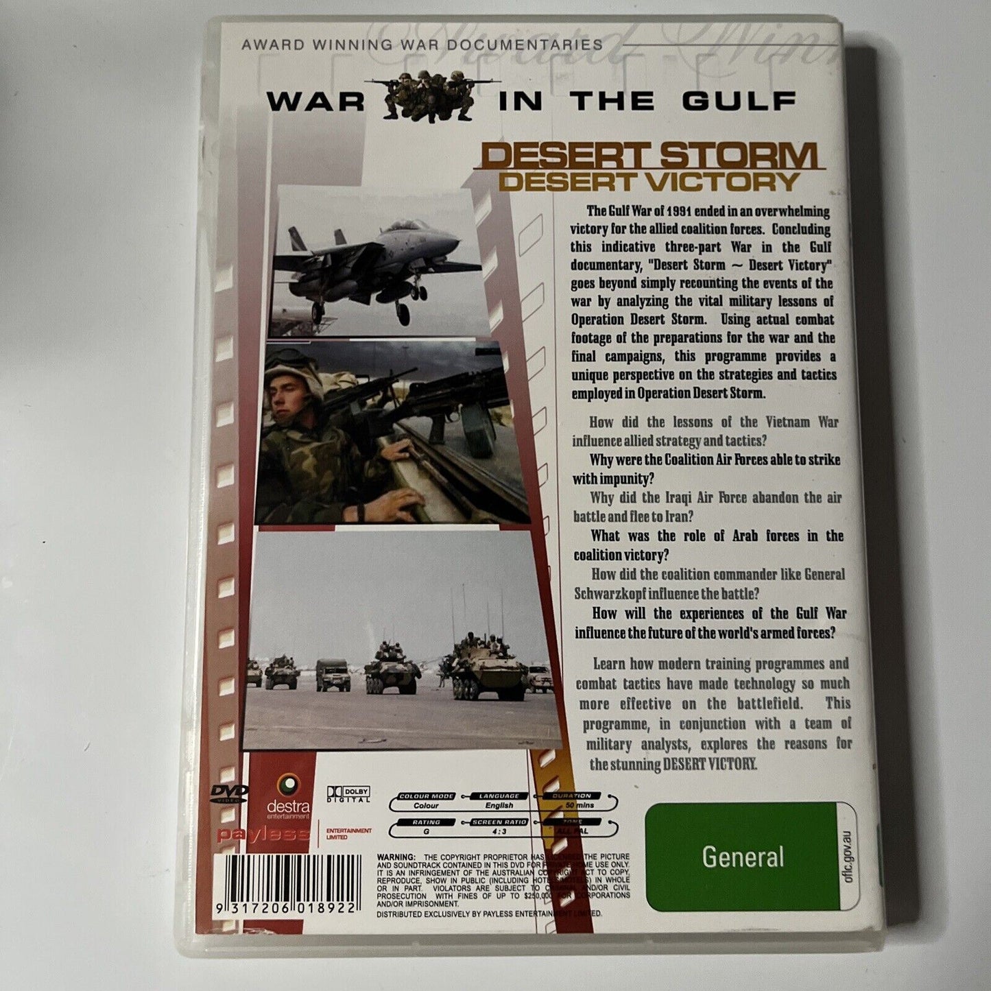 War In The Gulf Desert Storm Desert Victory - All Region DVD - Documentary