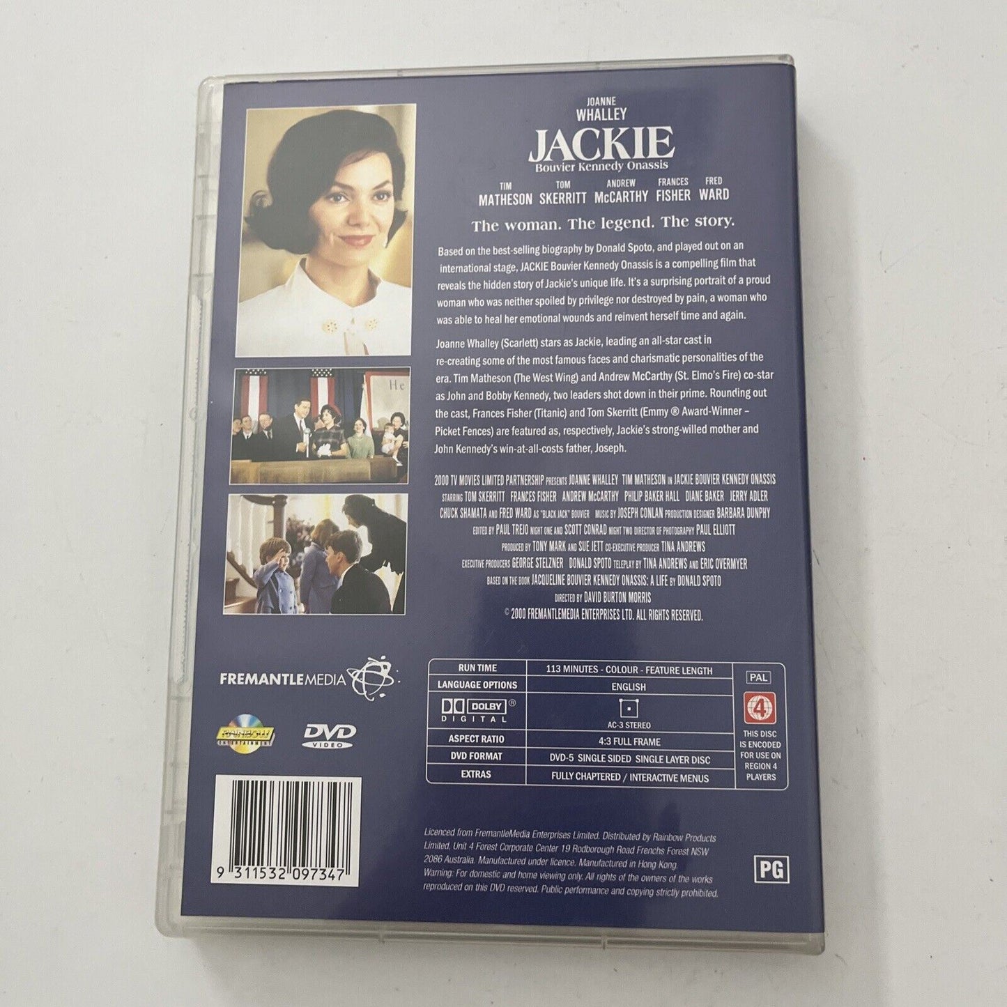 Jackie Bouvier Kennedy Onassis (DVD, 2000) Joanne Whalley, NEW Region 4