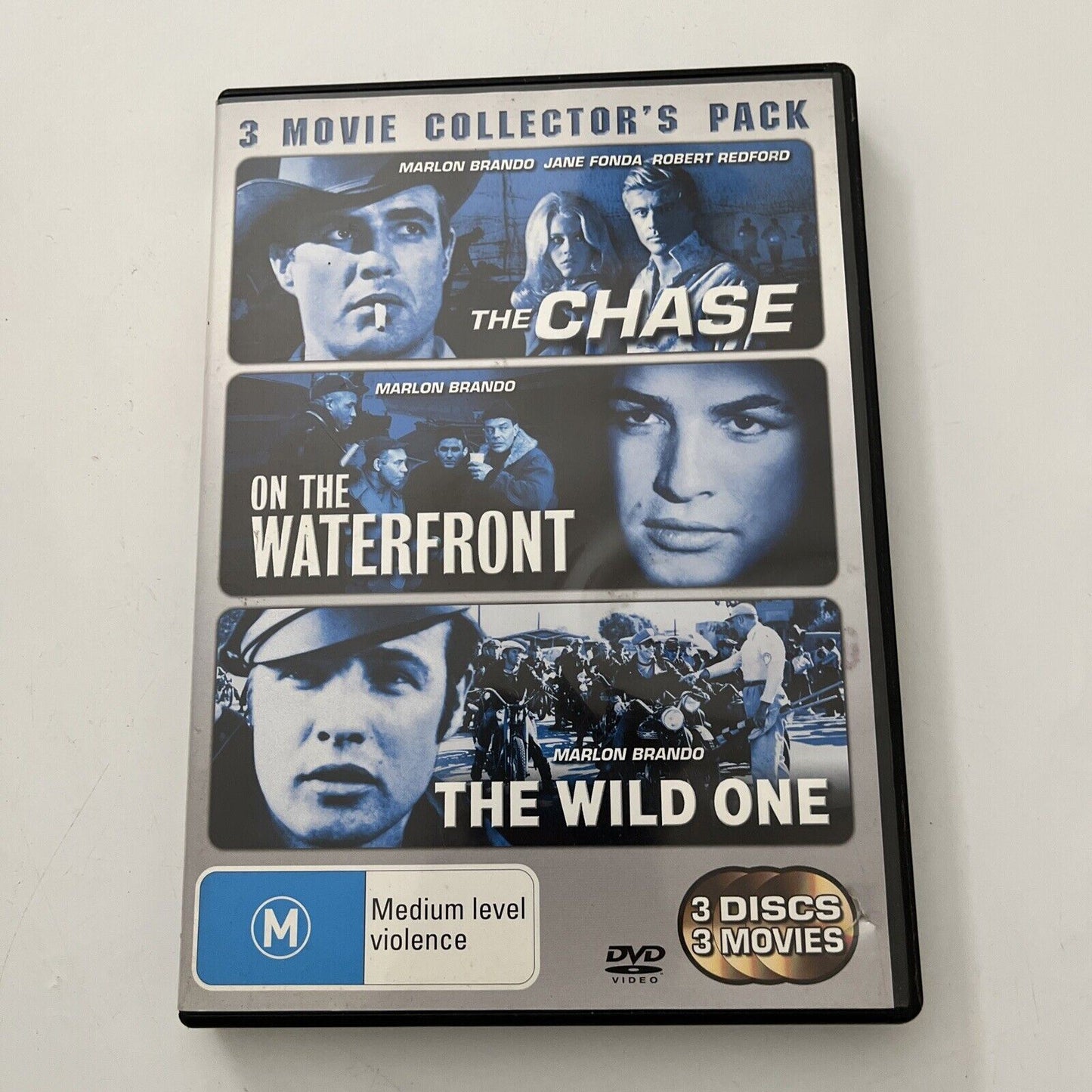 Marlon Brando: The Chase / On The Waterfront / The Wild One (DVD, 1954) Region 4