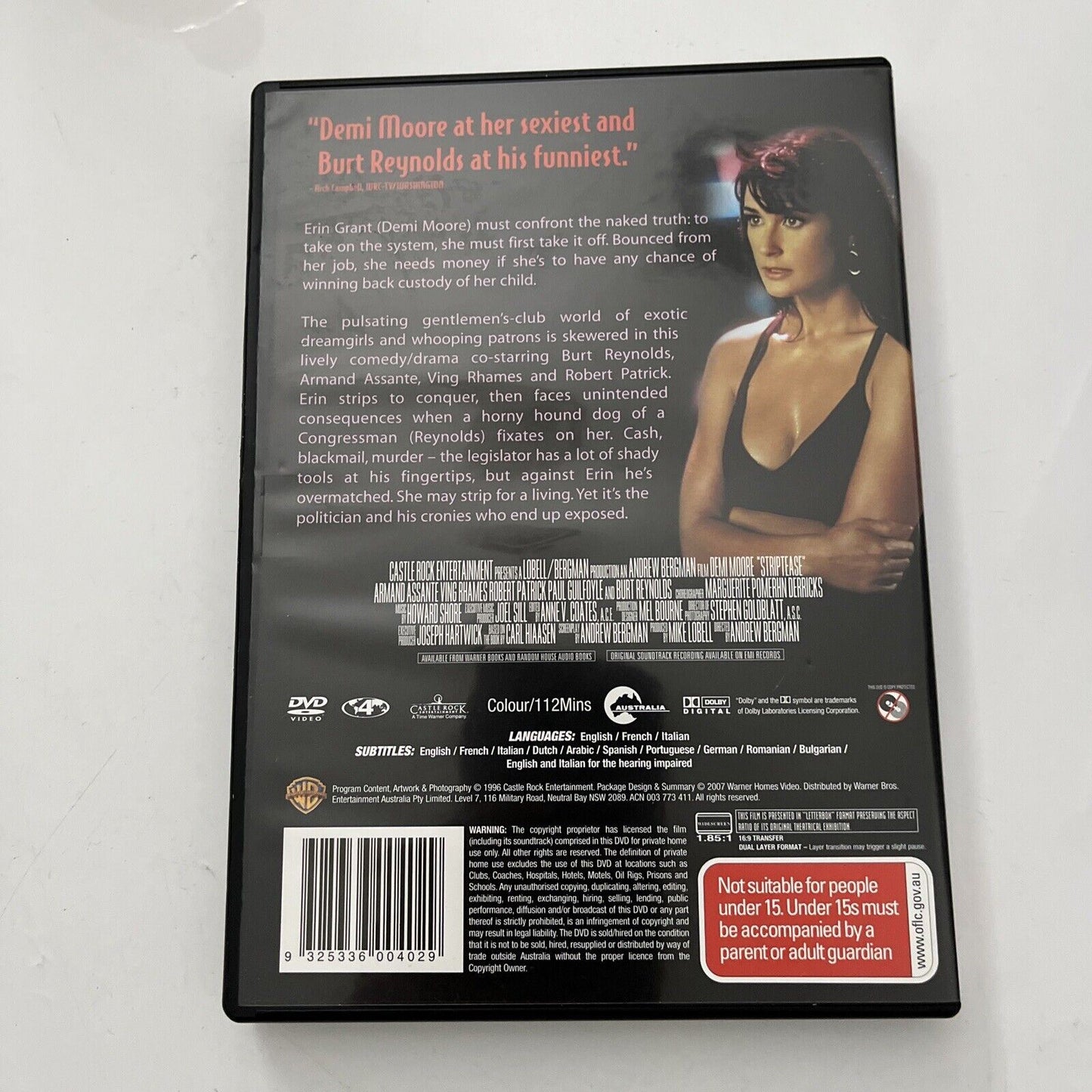 Striptease (DVD, 1996) Demi Moore, Armand Assante, Ving Rhames NEW Region 4