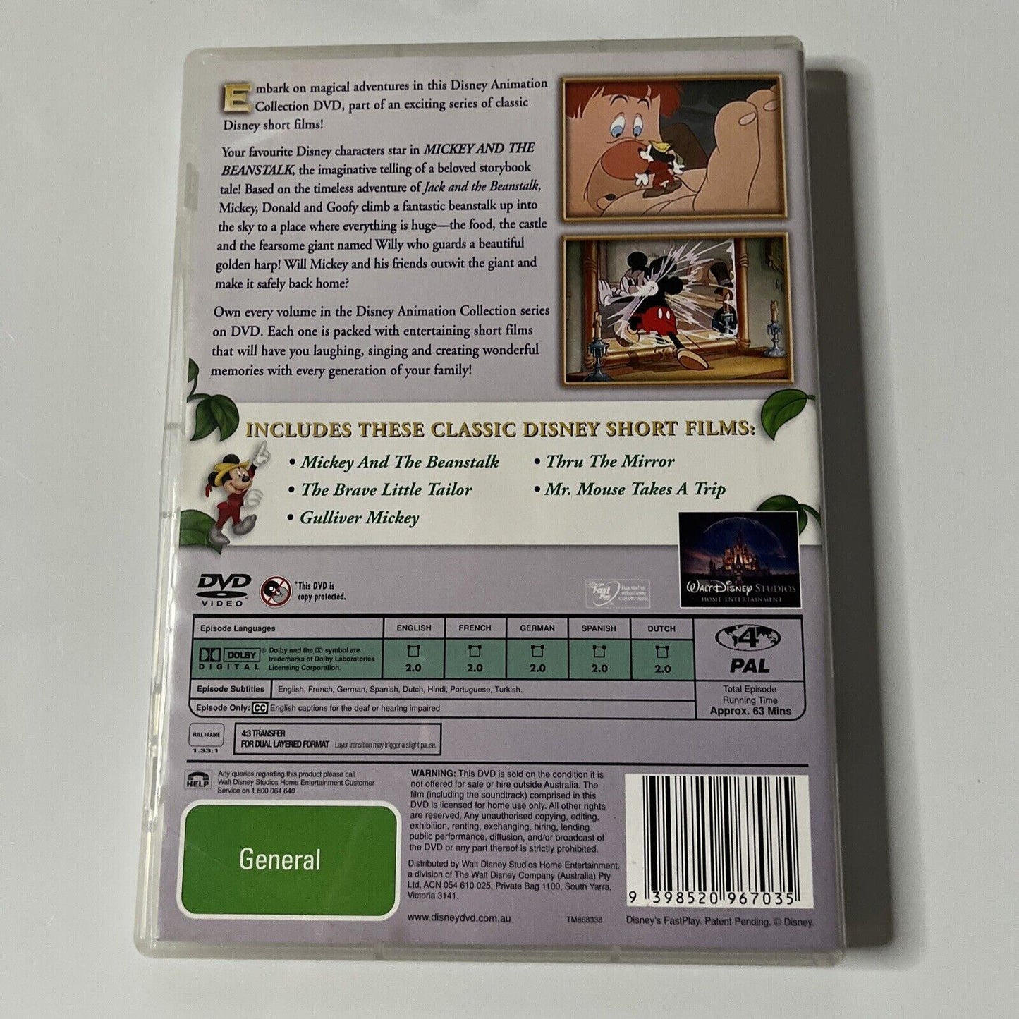 Disney Animation Collection - Mickey & The Beanstalk : Vol 1 (DVD, 1947) Region4