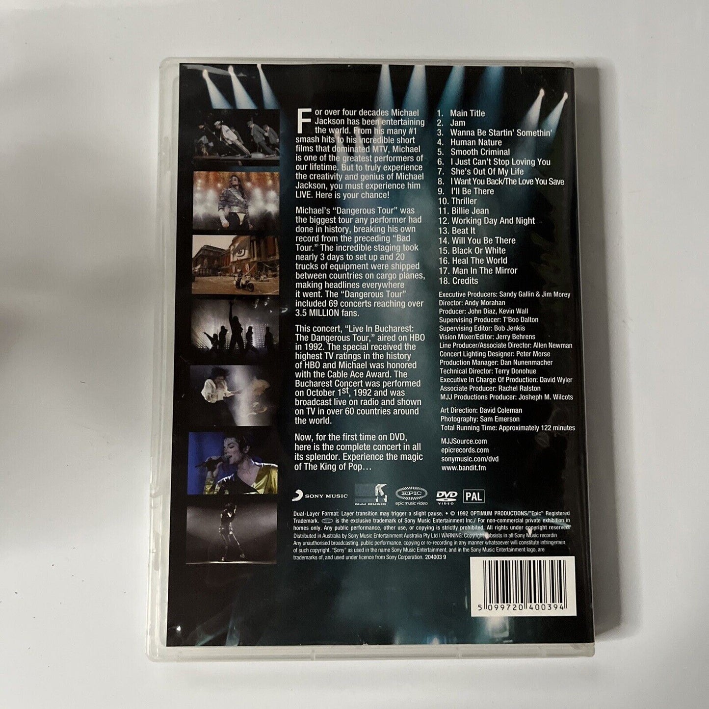 Michael Jackson Live in Bucharest The Dangerous Tour (DVD, 1992) All Regions