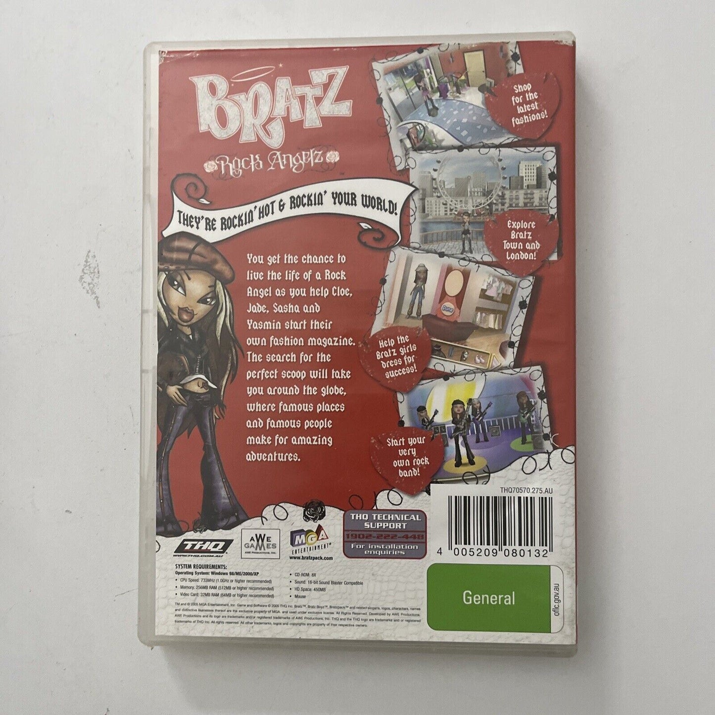 Bratz Rock Angelz PC CD-ROM Shopping & Fashion fun with Cloe,Jade, Sasha,Yasmin