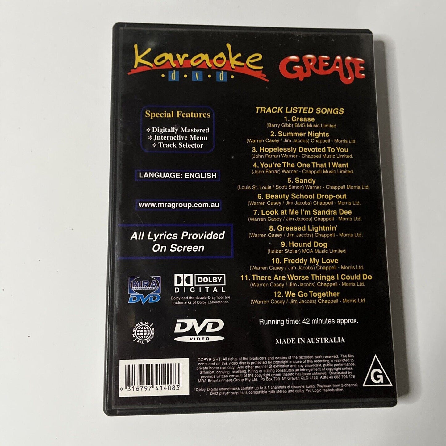 Karaoke - Grease (DVD) NEW All Regions