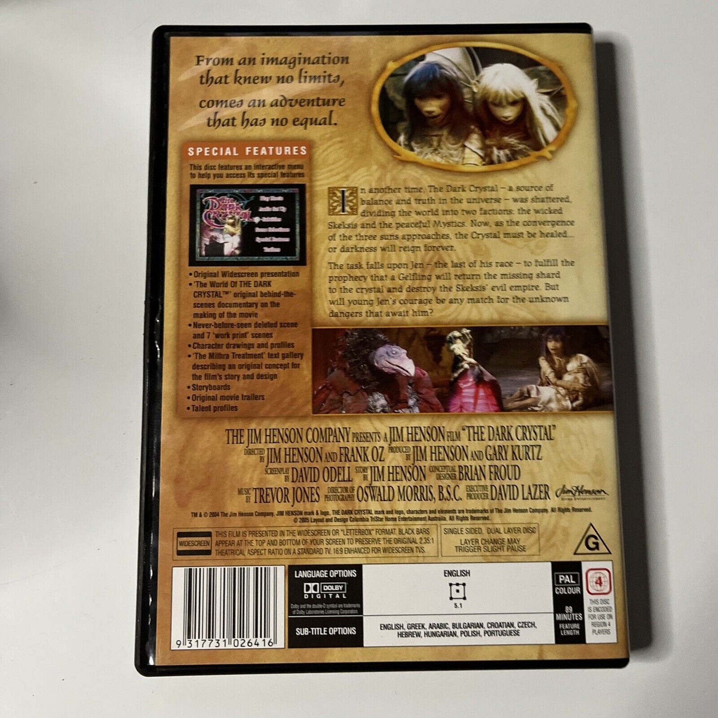 The Dark Crystal (DVD, 1982) NEW Lisa Maxwell, Stephen Garlick Region 4