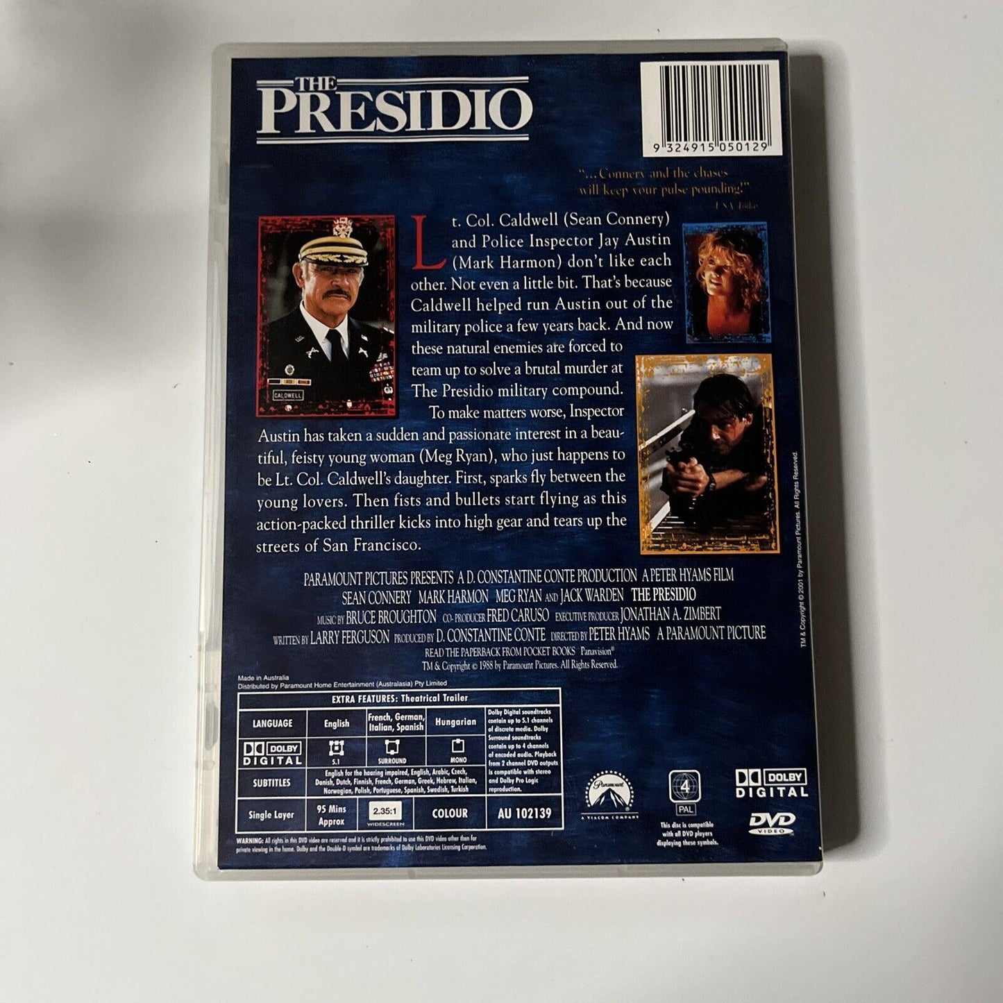 The Presidio (DVD, 1988) Sean Connery, Mark Harmon, Meg Ryan Region 4