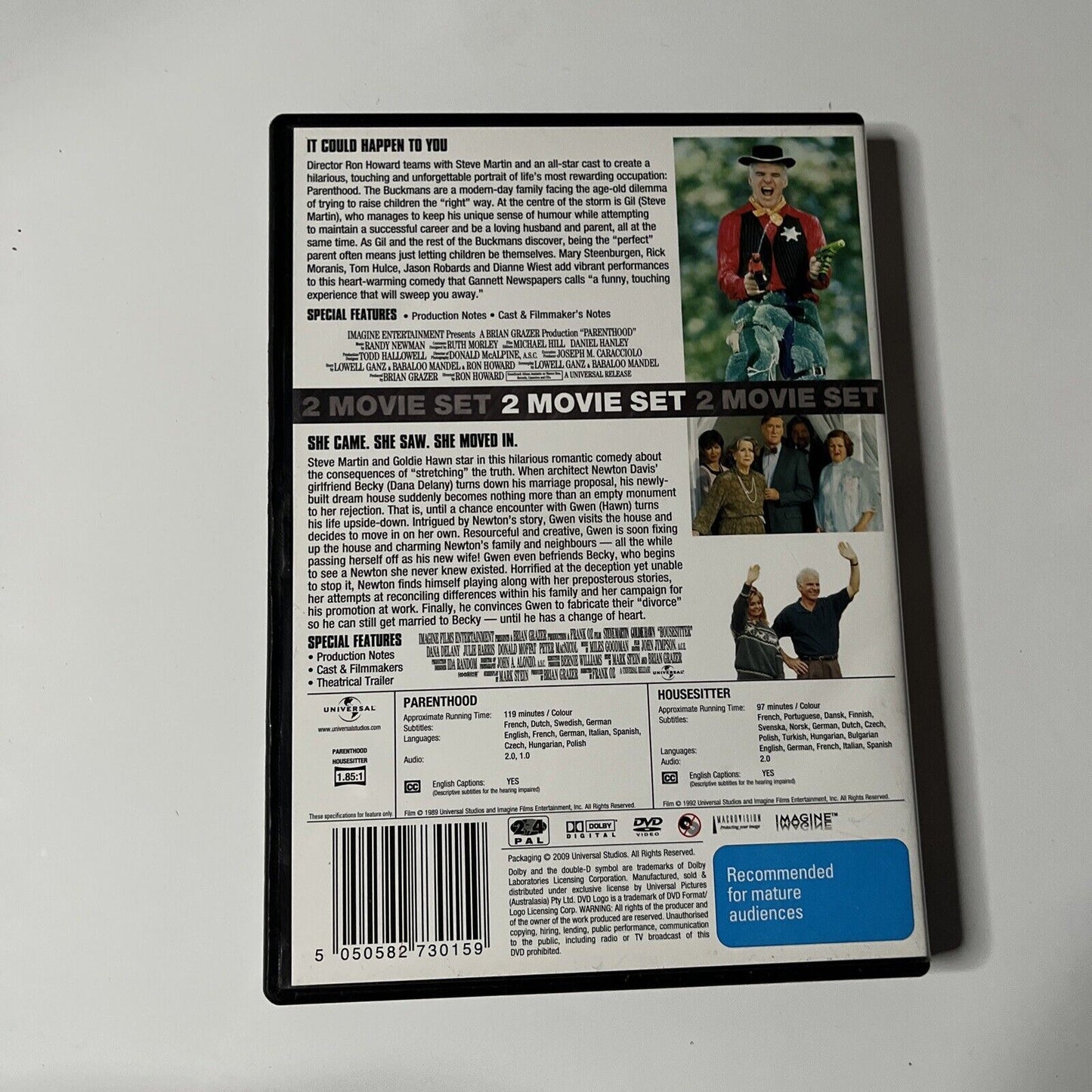 Parenthood / Housesitter (DVD, 1992 2-Disc) Steve Martin, Goldie Hawn Region 2,4