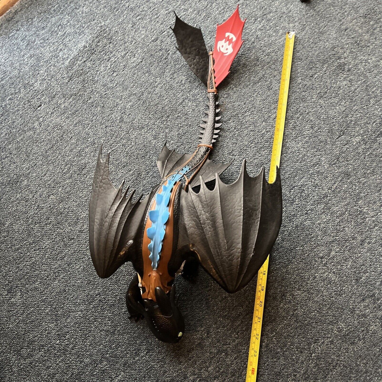 Mega Toothless Dragon 23" Spin Master Nightfury Mega Alpha Blue Spine Toy 2014