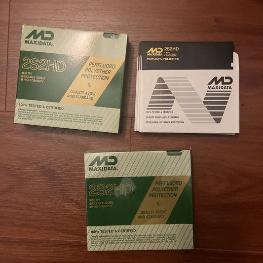 20x 5.25" Floppy Disk Blank Media 2A2HD Double Sided Maxidata *NEW*