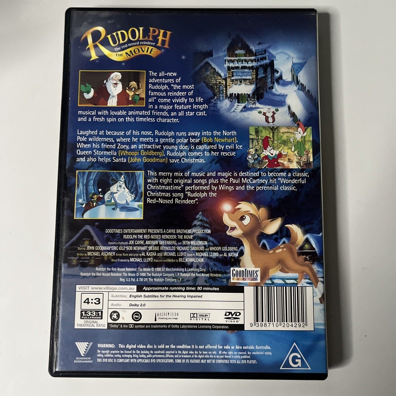 Rudolph The Red Nosed Reindeer The Movie DVD 1998 NEW Region