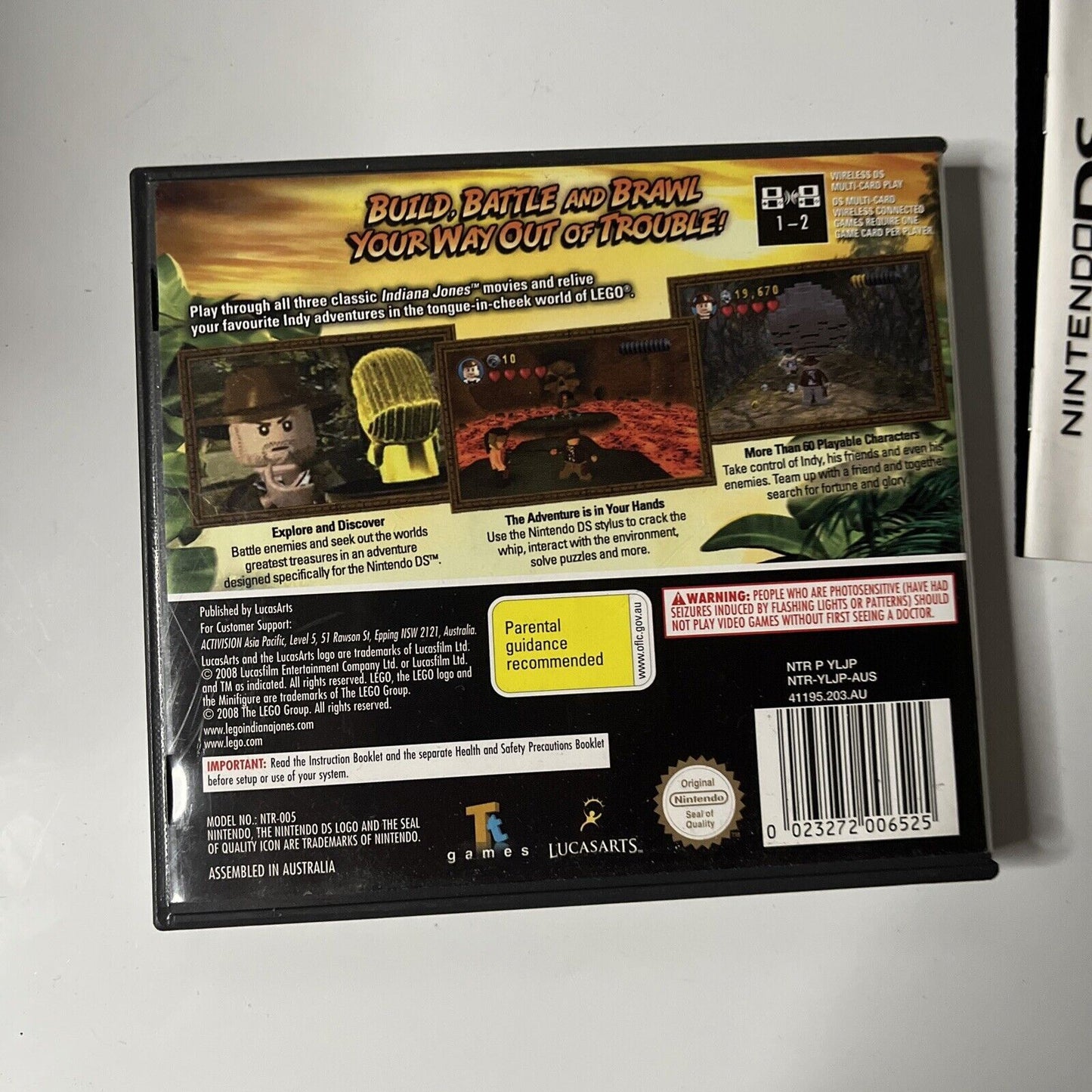 LEGO Indiana Jones: The Original Adventures (Nintendo DS, 2008) - With Manual