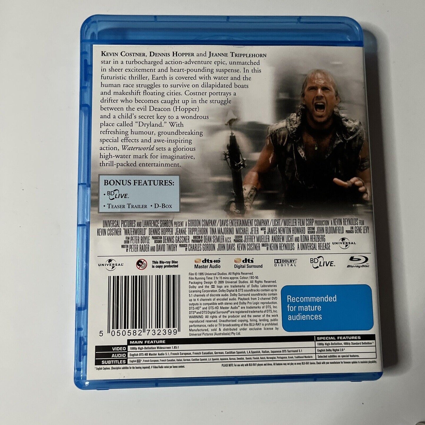 Waterworld (Blu-ray, 1995) Kevin Costner, Dennis Hopper, Region B