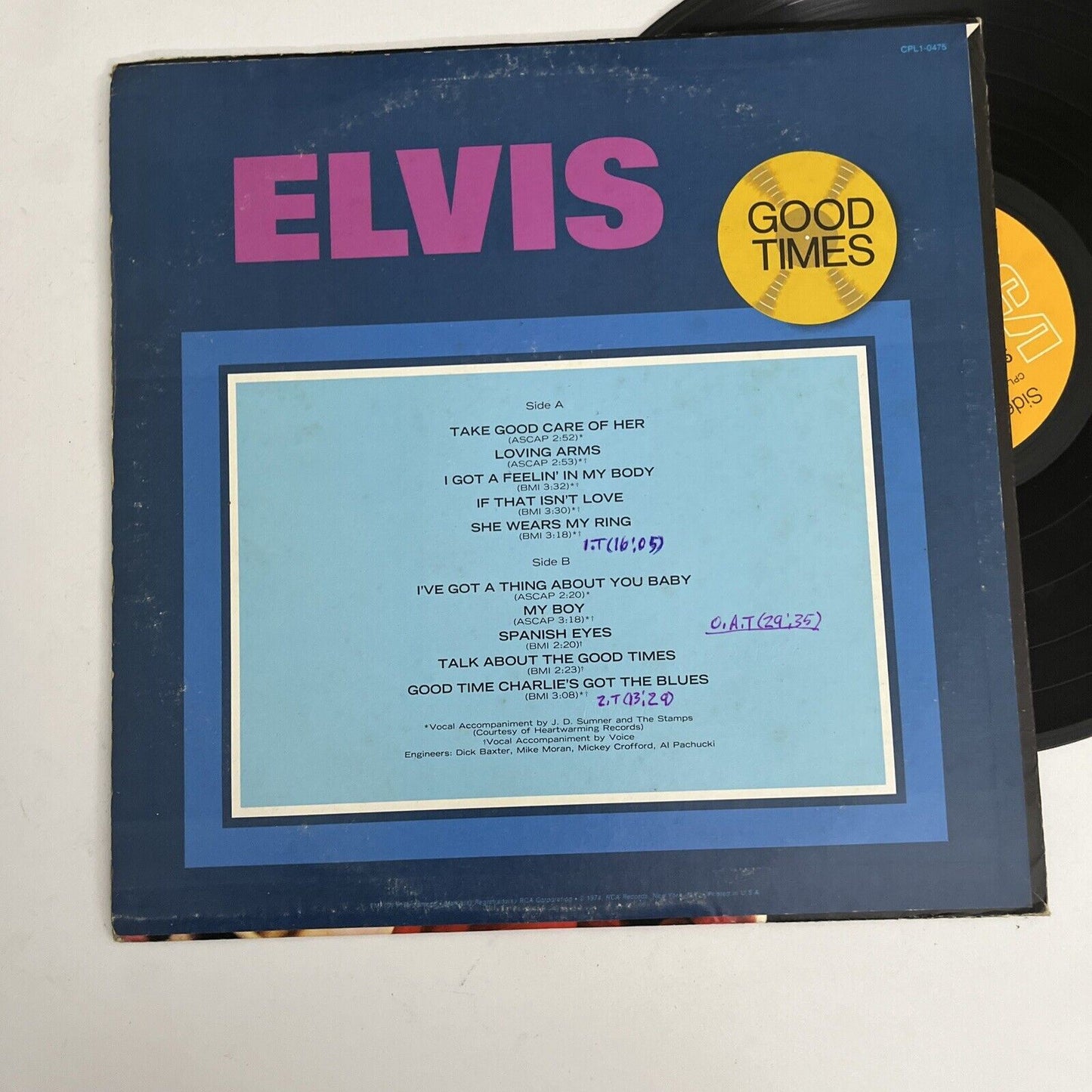 Good Times by Elvis Presley (Vinyl, 1974)