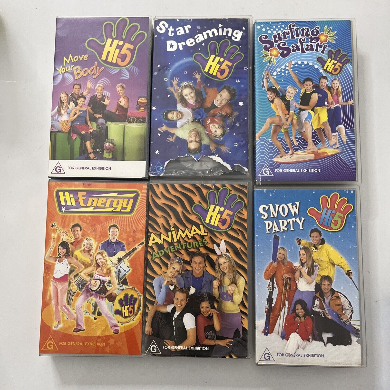 Hi-5 5x VHS Move Your Body, Hi-Energy, Animal Adventures, Snow