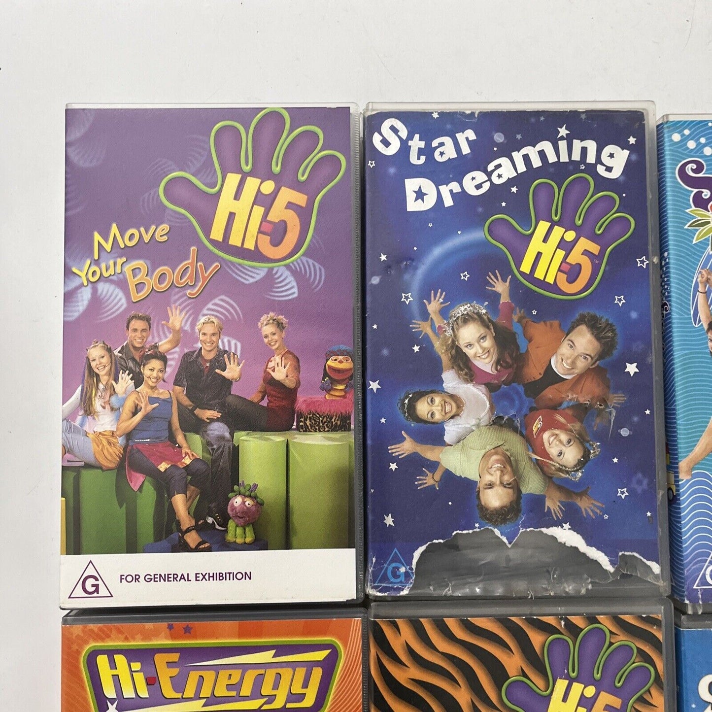 Hi-5 5x VHS Move Your Body, Hi-Energy, Animal Adventures, Snow Party, Surfing...