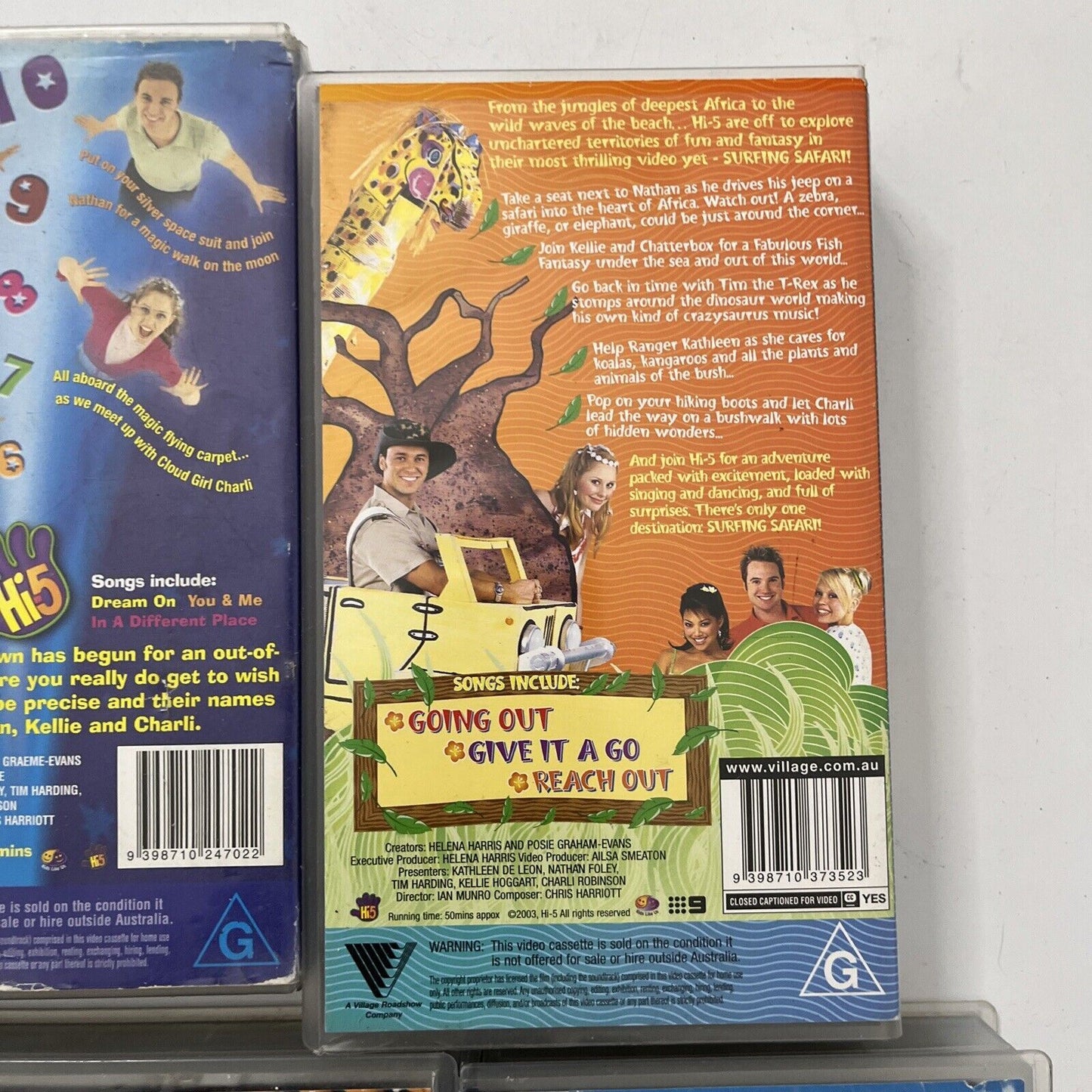 Hi-5 5x VHS Move Your Body, Hi-Energy, Animal Adventures, Snow Party, Surfing...