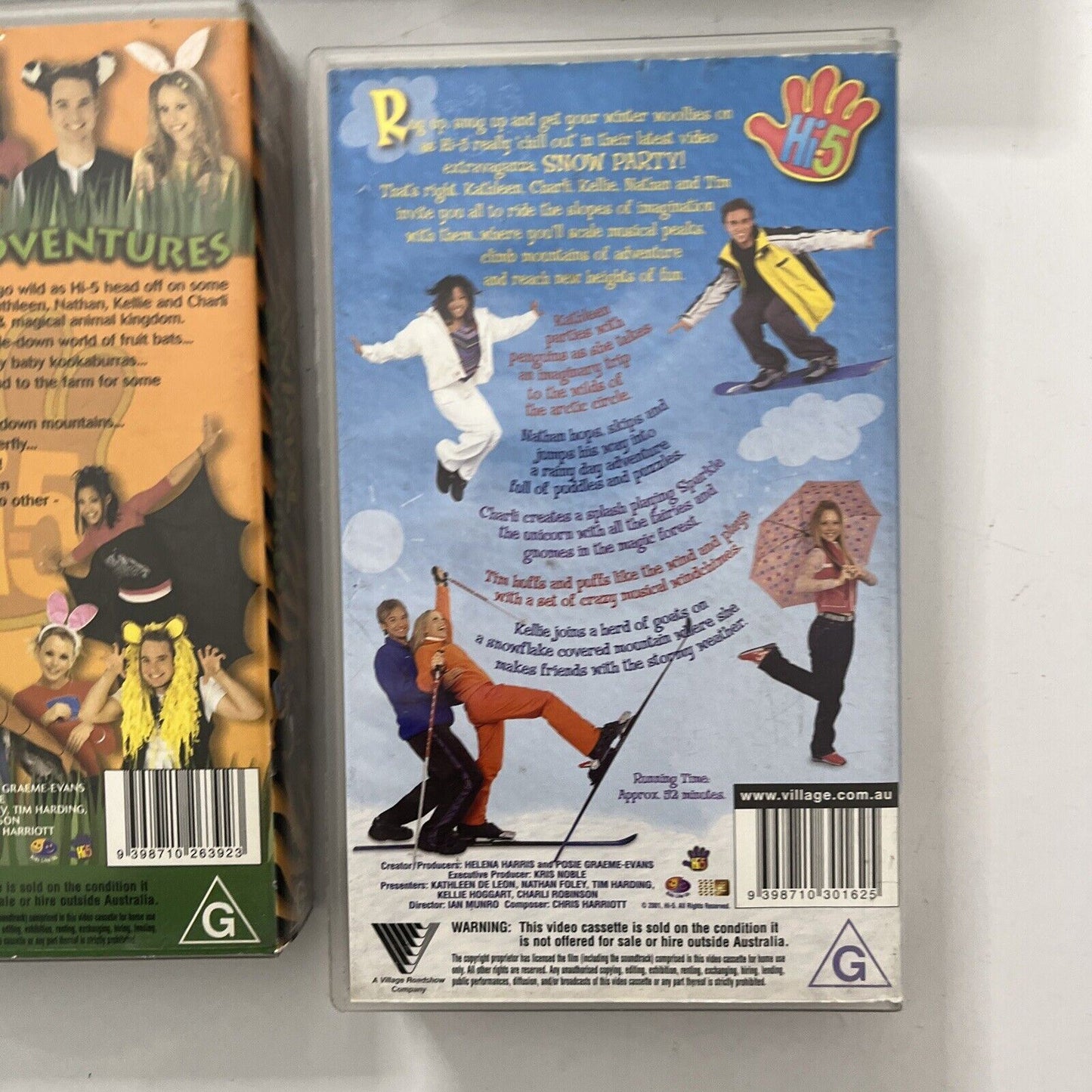 Hi-5 5x VHS Move Your Body, Hi-Energy, Animal Adventures, Snow Party, Surfing...