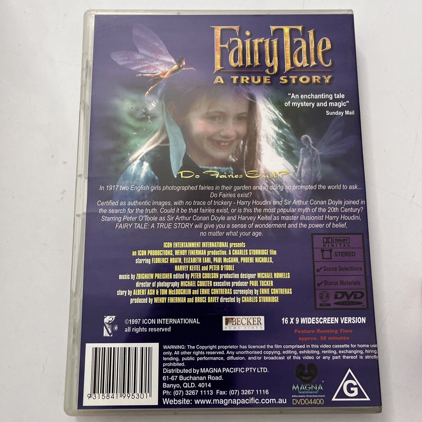 Fairy Tale - A True Story (DVD, 1997) Florence Hoath, Elizabeth Earl, Region 4&2