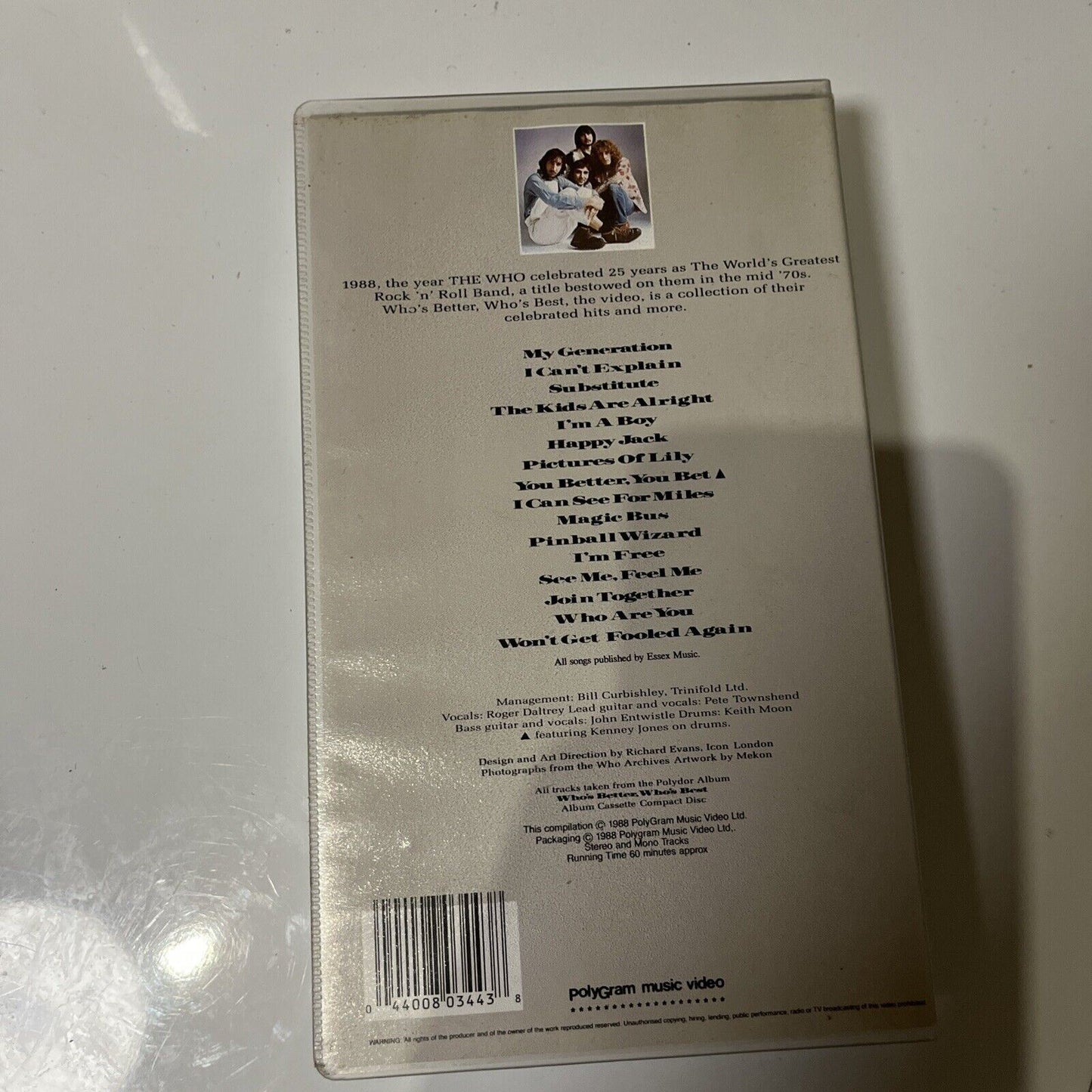 The Who - Who's Better, Who's Best (VHS, 1988) PAL Video