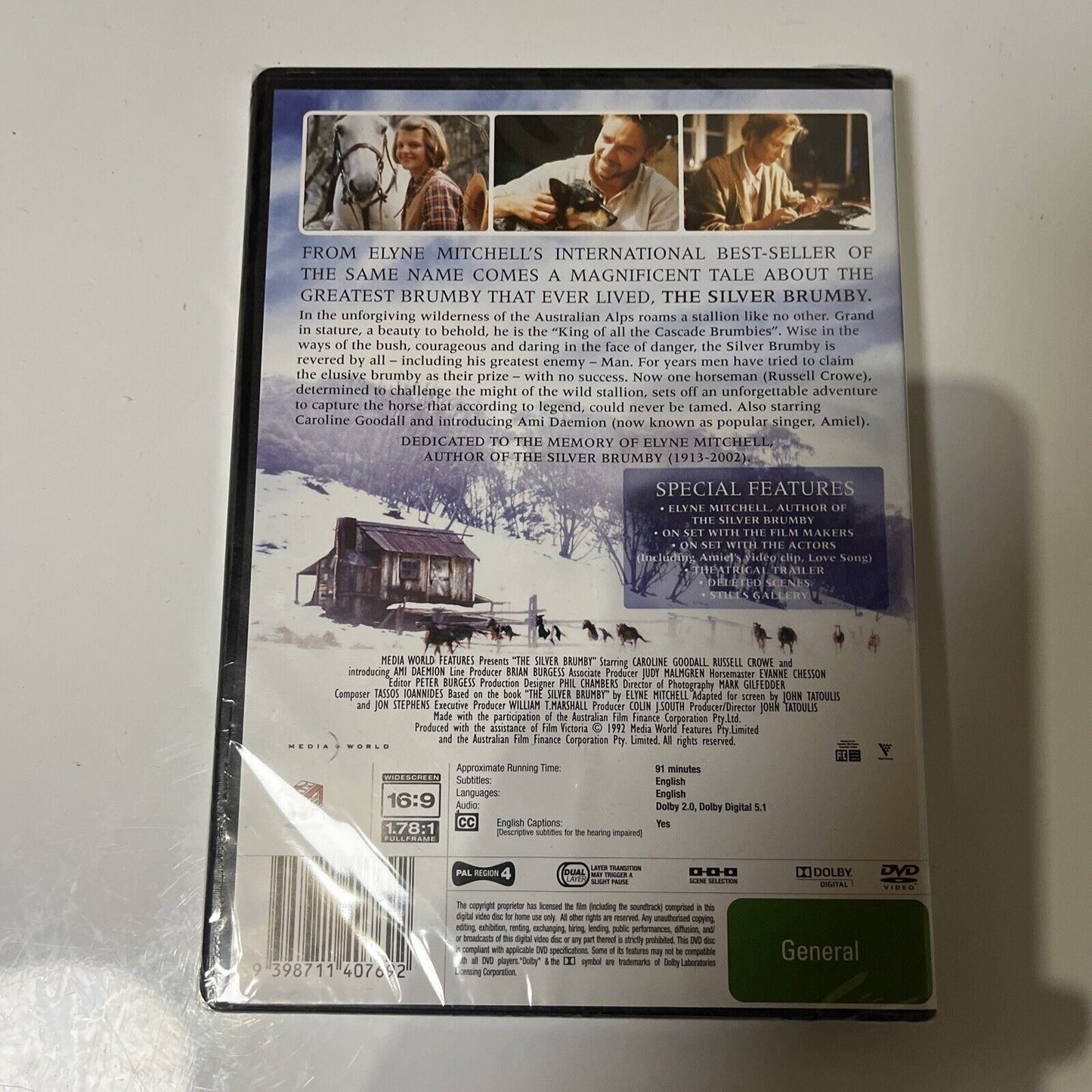 *New Sealed* The Silver Brumby (DVD, 1992) Russell Crowe, Region 4