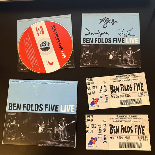 *Autographed & Tickets* Ben Folds Five - Ben Folds Five Live (CD, 2013)