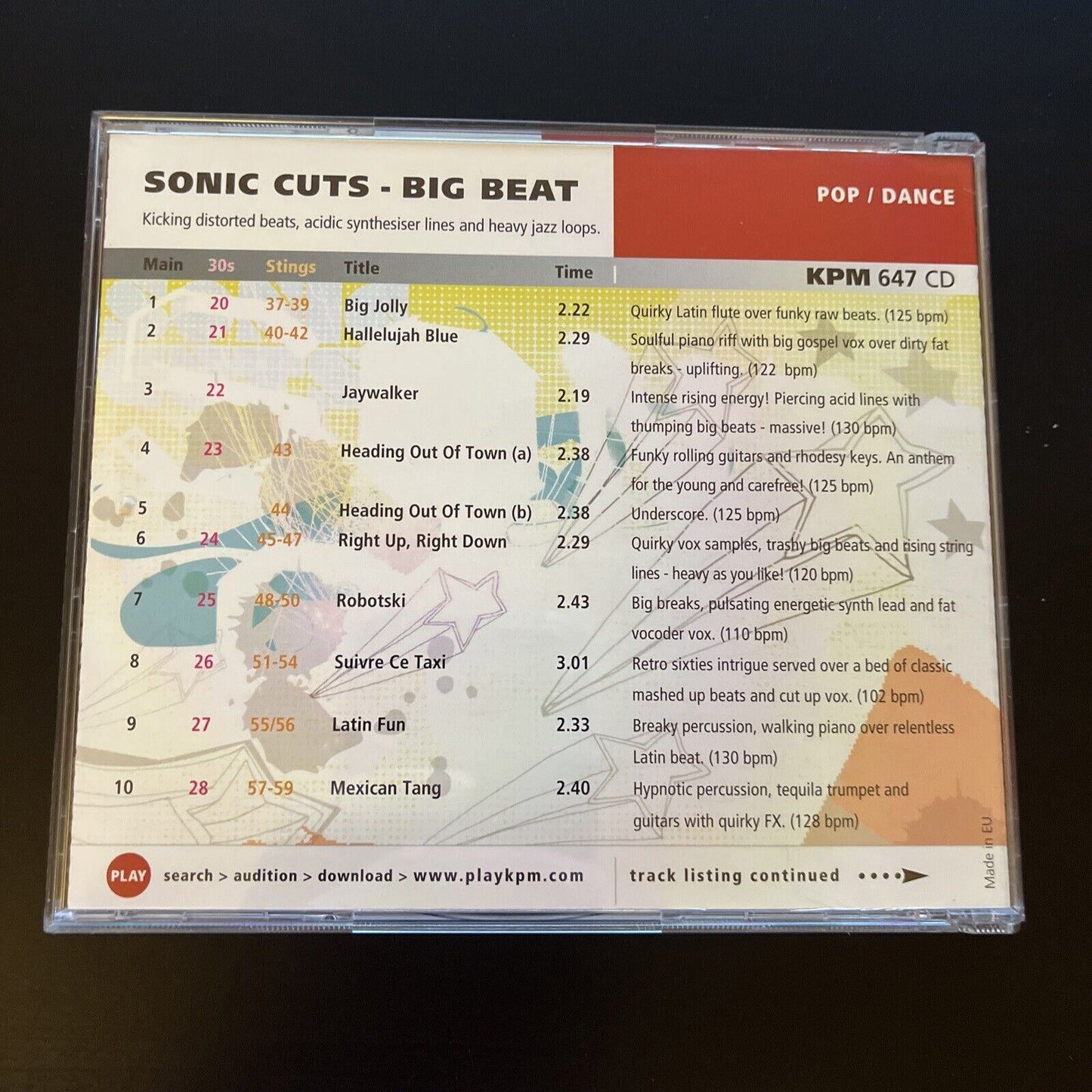 KPM Music 647 - Sonic Cuts - Big Beats (CD, 2006)