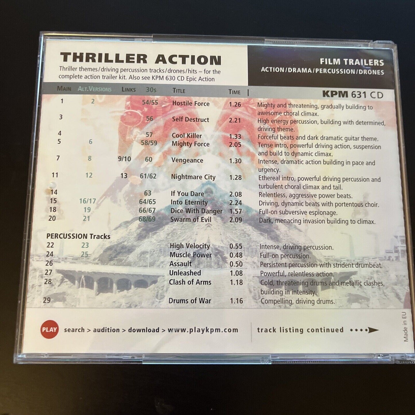 KPM Music 631 - Film Trailers - Thriller Action (CD, 2006)