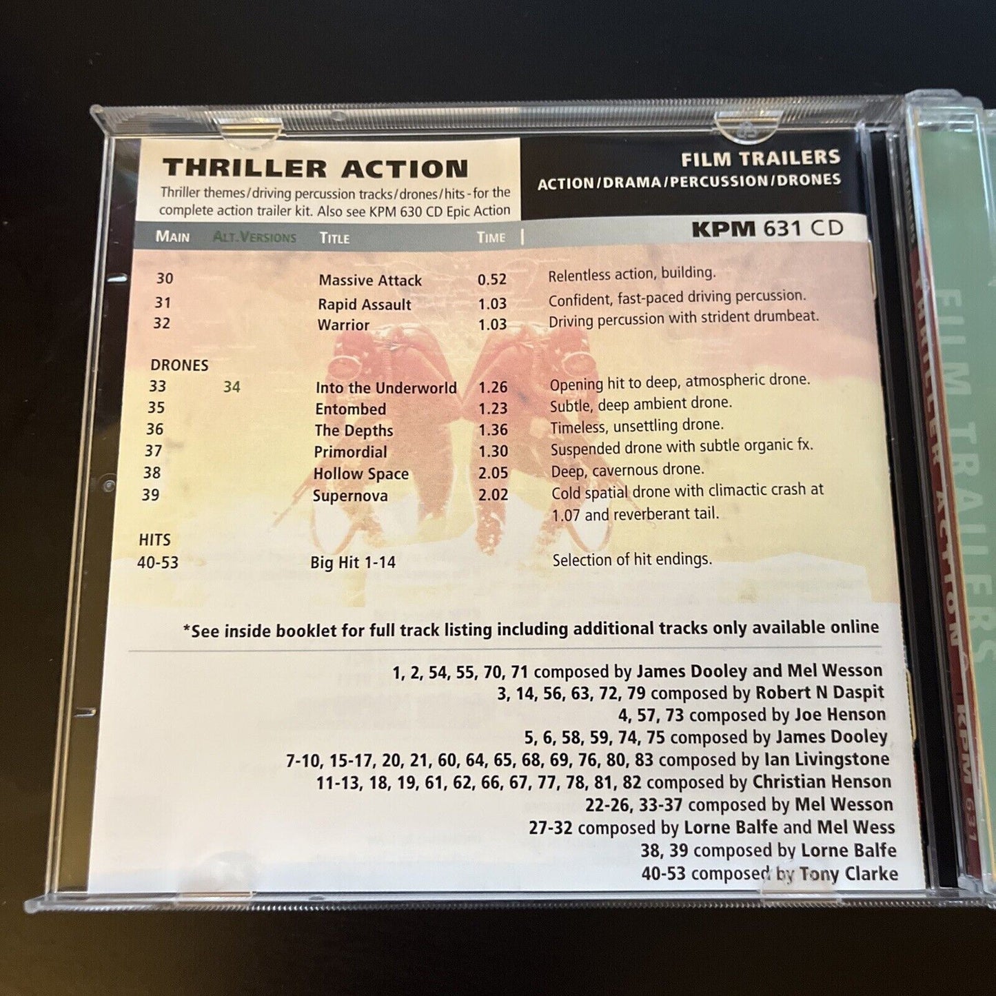 KPM Music 631 - Film Trailers - Thriller Action (CD, 2006)