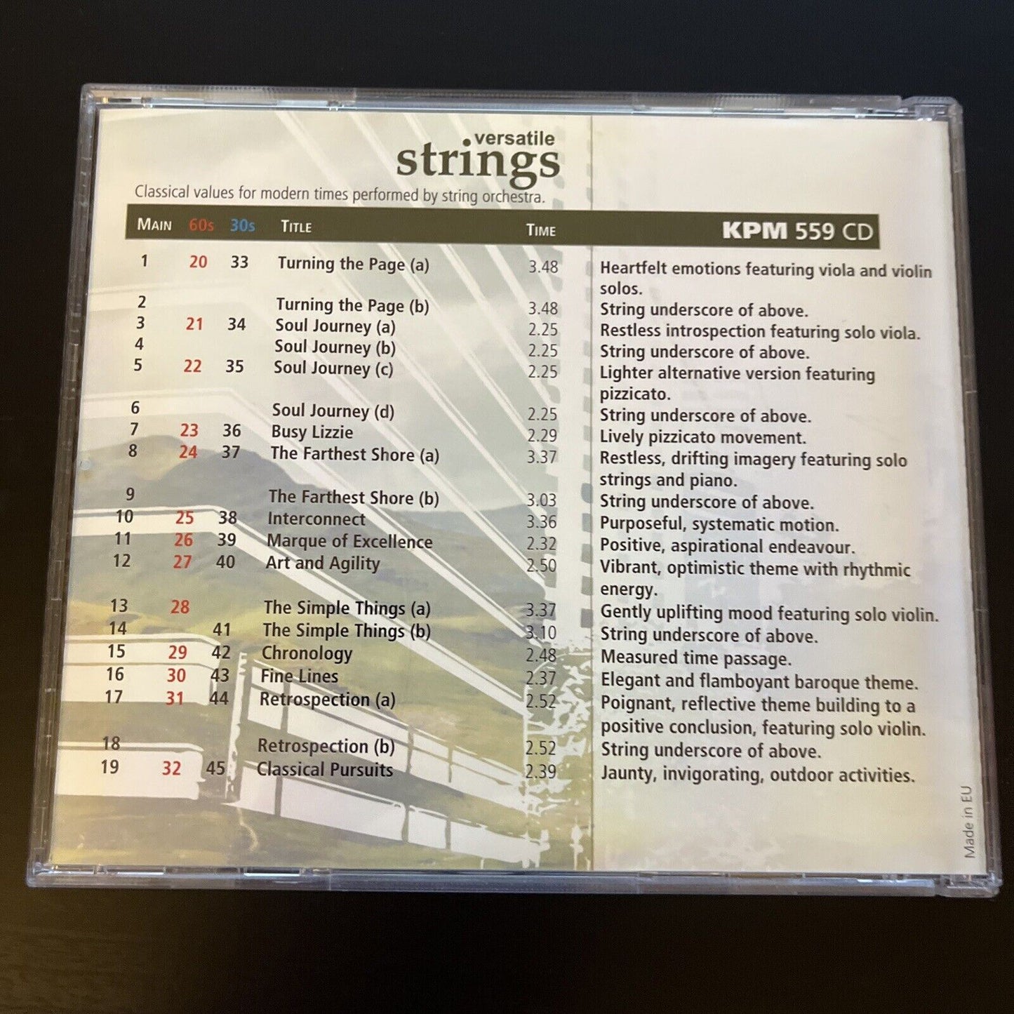 KPM Music 559 - Versatile Strings (CD, 2004)